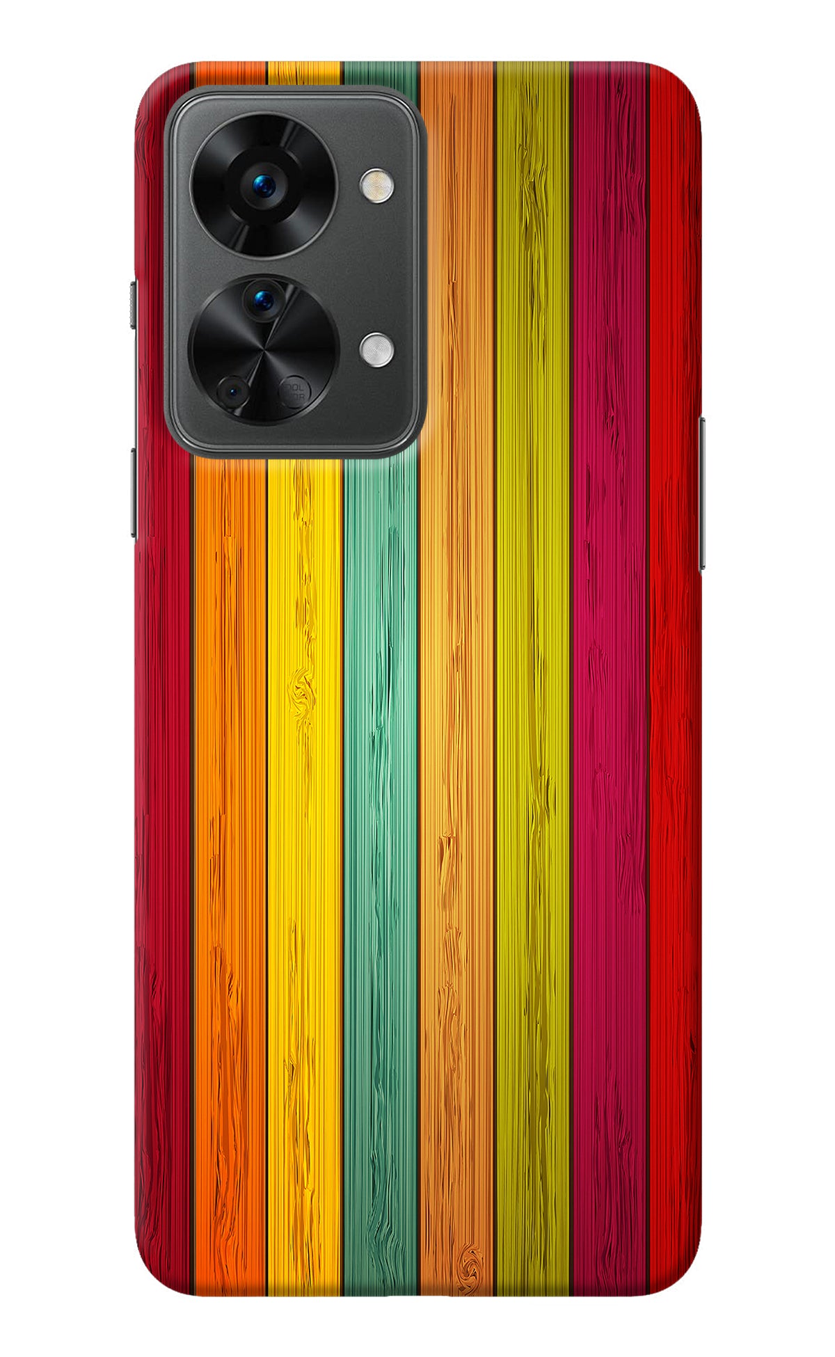 Multicolor Wooden OnePlus Nord 2T 5G Back Cover