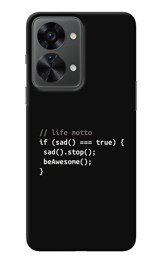 Life Motto Code OnePlus Nord 2T 5G Back Cover