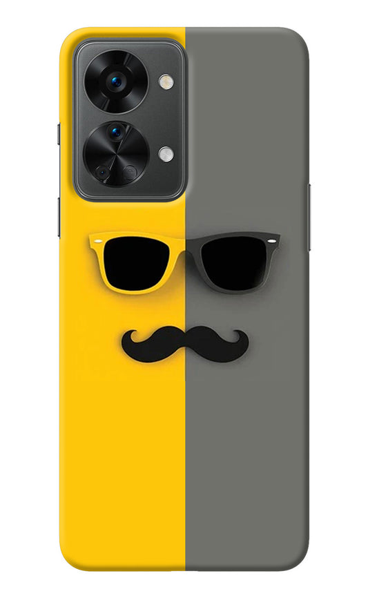 Sunglasses with Mustache OnePlus Nord 2T 5G Back Cover