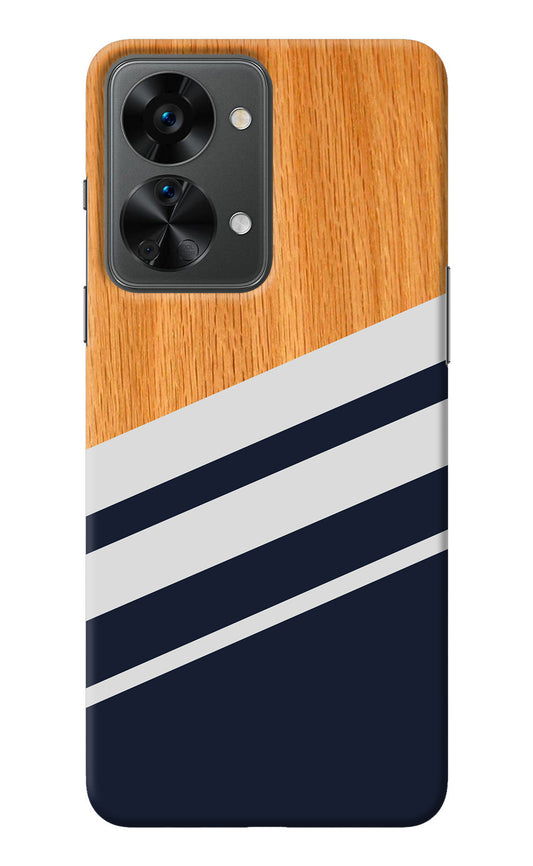 Blue and white wooden OnePlus Nord 2T 5G Back Cover