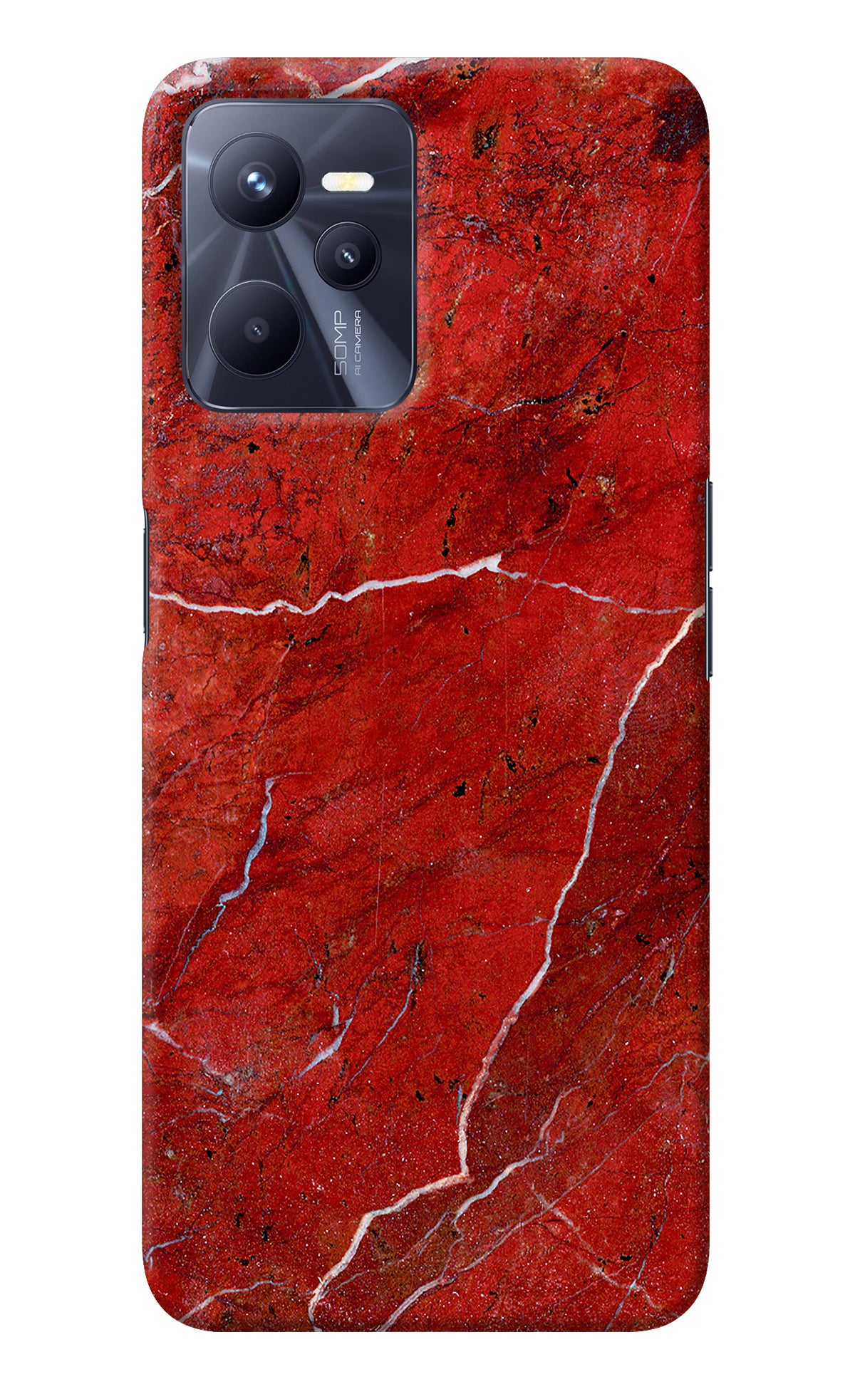 Red Marble Design Realme C35 Back Cover