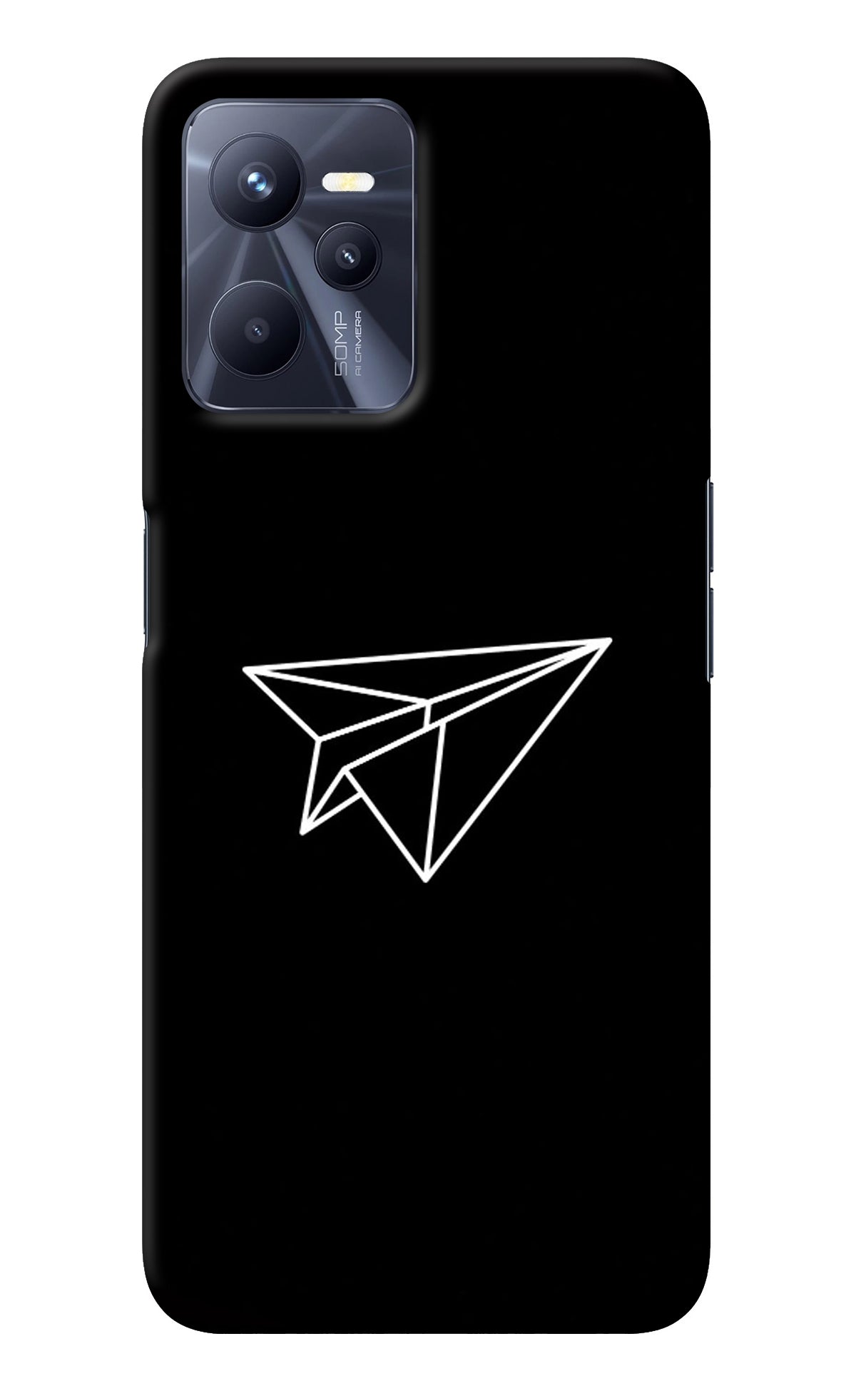 Paper Plane White Realme C35 Back Cover