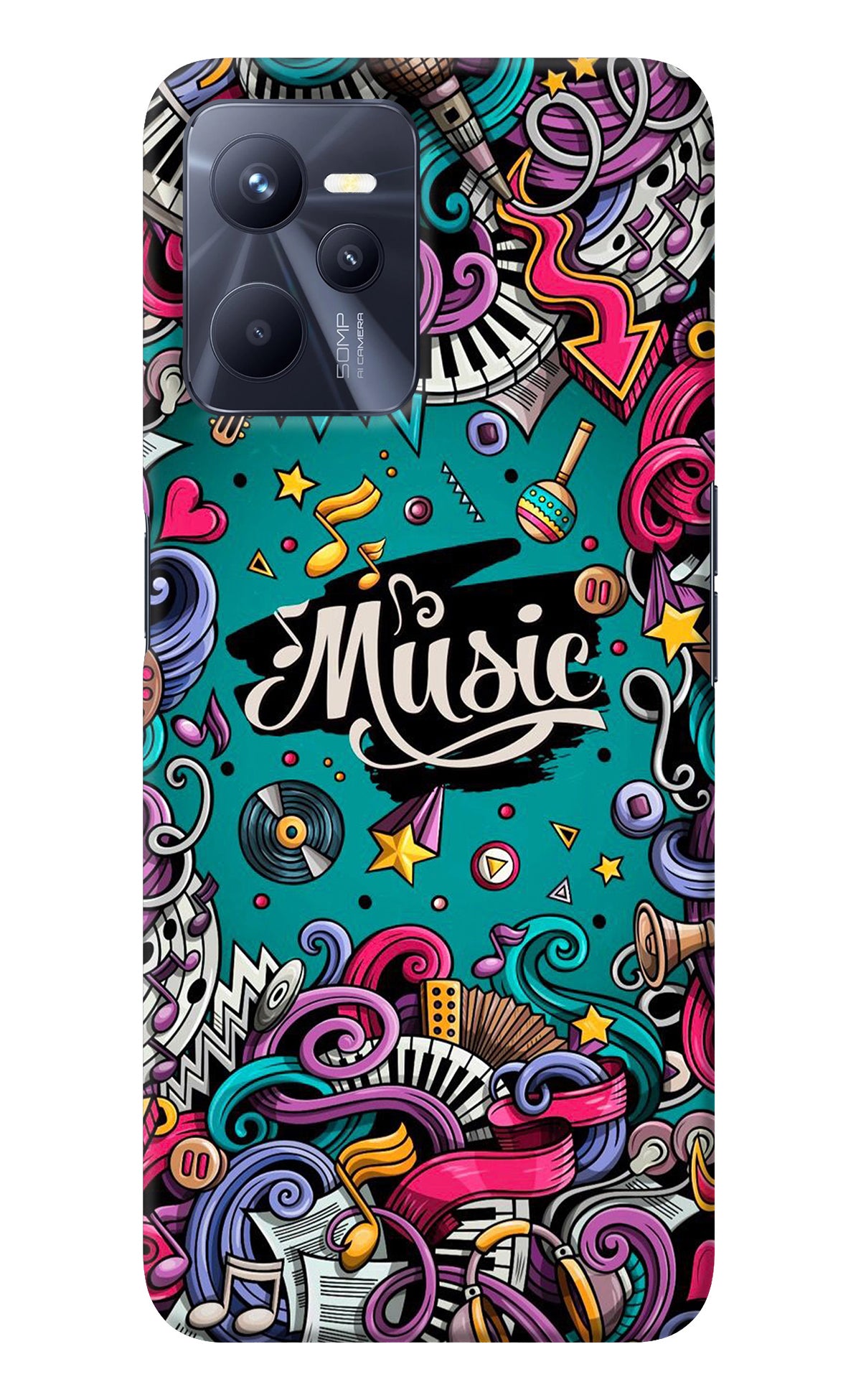 Music Graffiti Realme C35 Back Cover