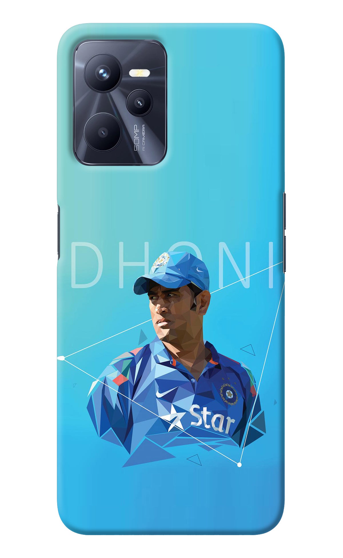 Dhoni Artwork Realme C35 Back Cover