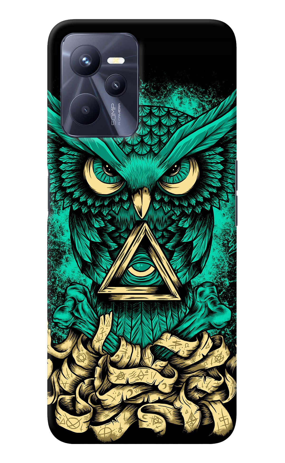 Green Owl Realme C35 Back Cover