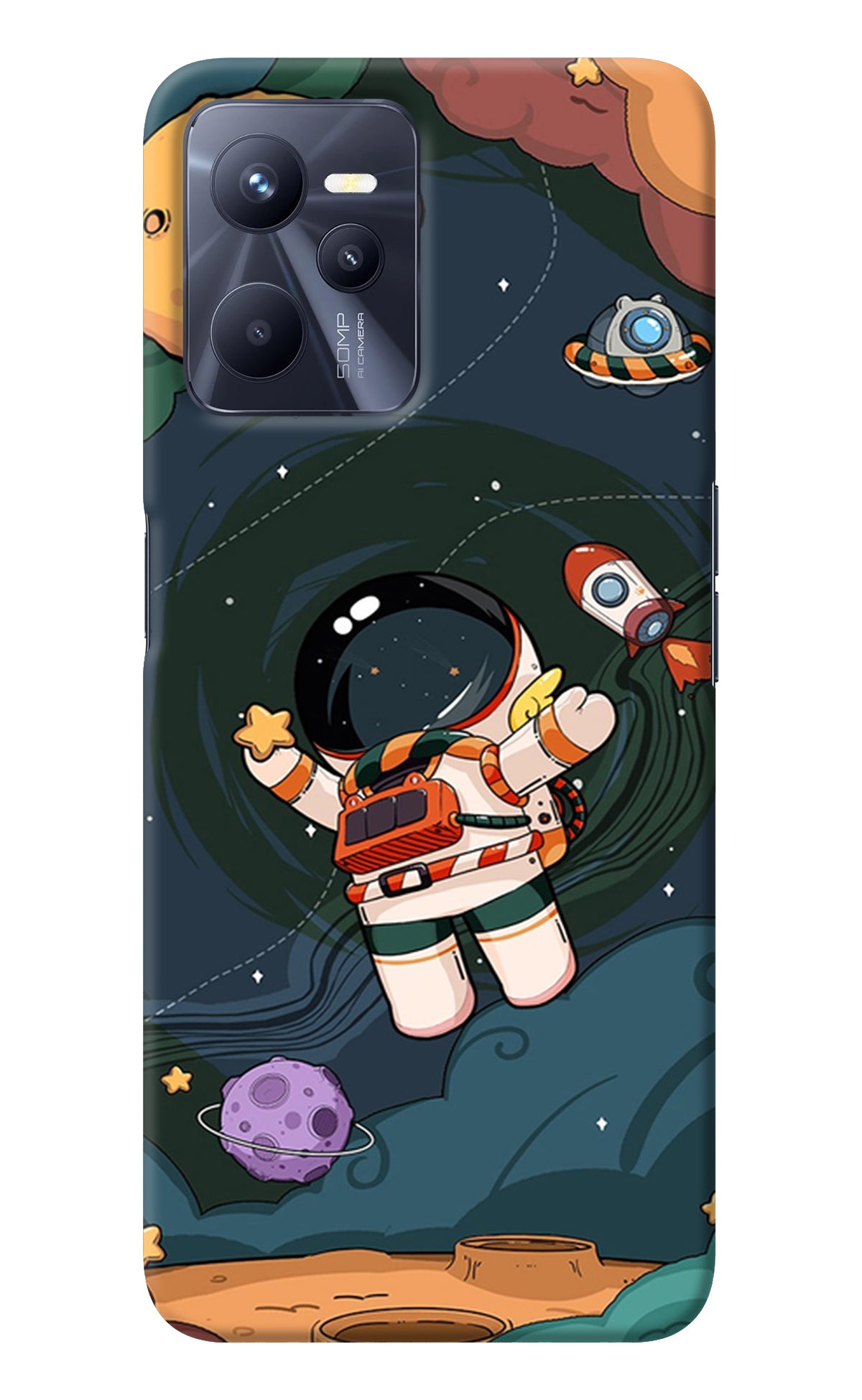 Cartoon Astronaut Realme C35 Back Cover