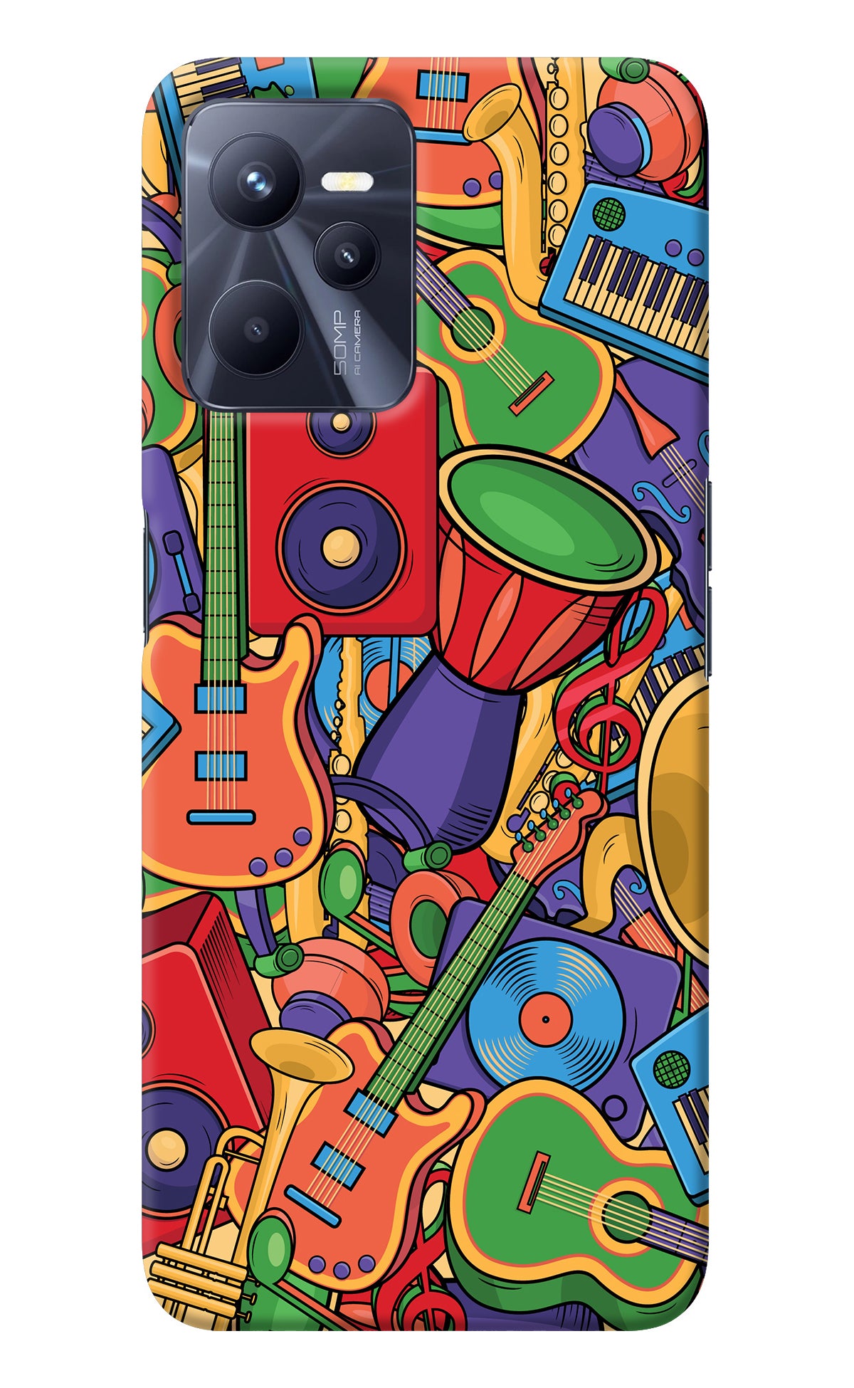 Music Instrument Doodle Realme C35 Back Cover