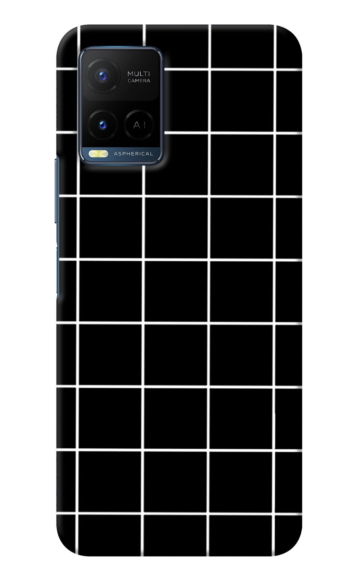 White Grid Vivo Y33T Back Cover