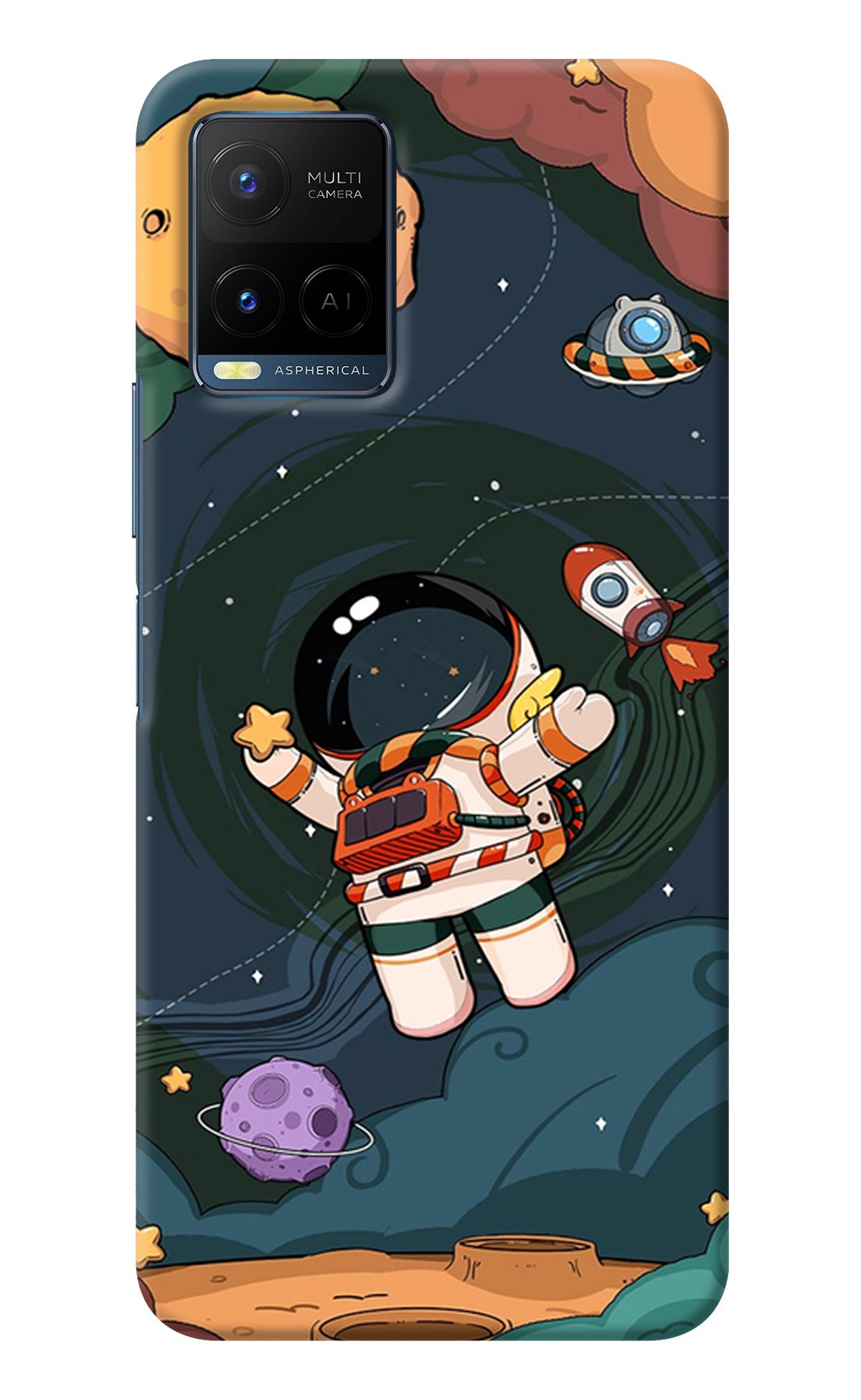 Cartoon Astronaut Vivo Y33T Back Cover