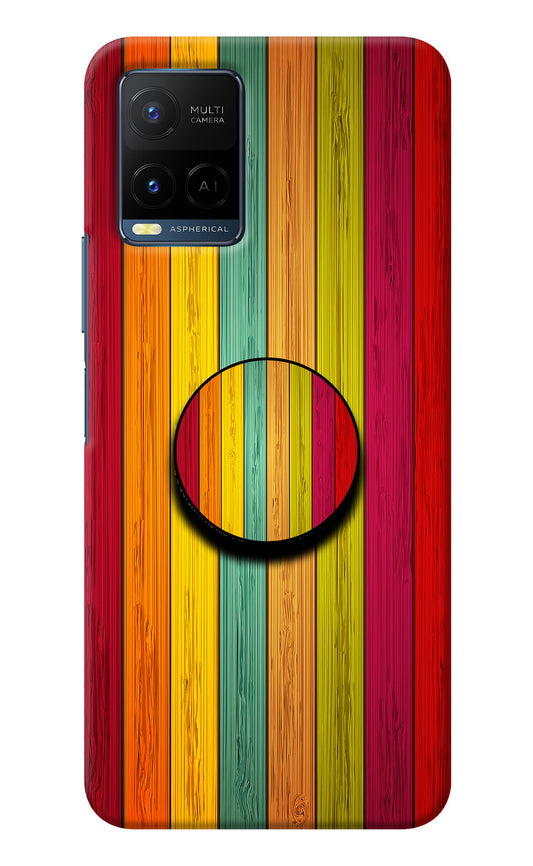 Multicolor Wooden Vivo Y33T Pop Case