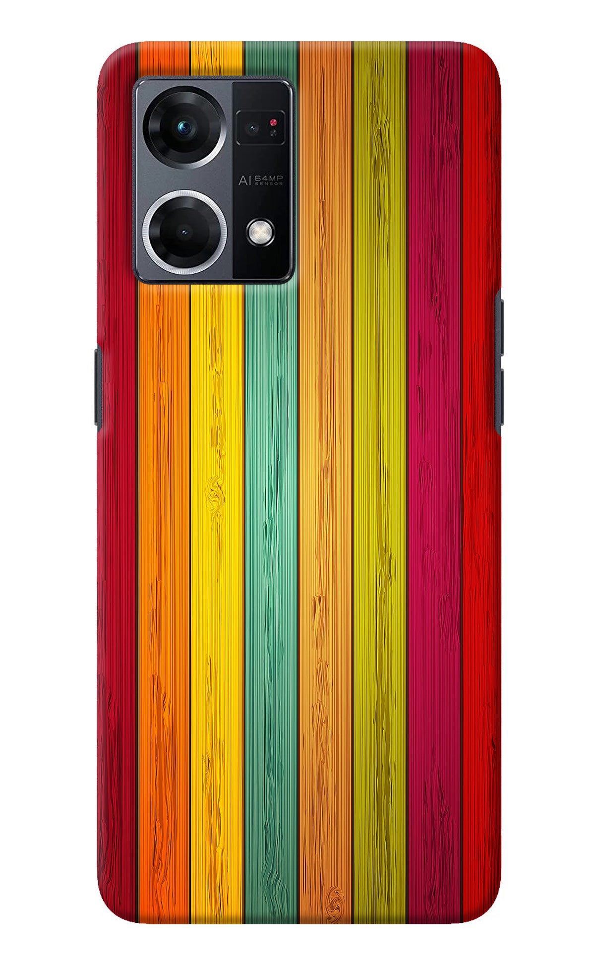 Multicolor Wooden Oppo F21 Pro 4G Back Cover