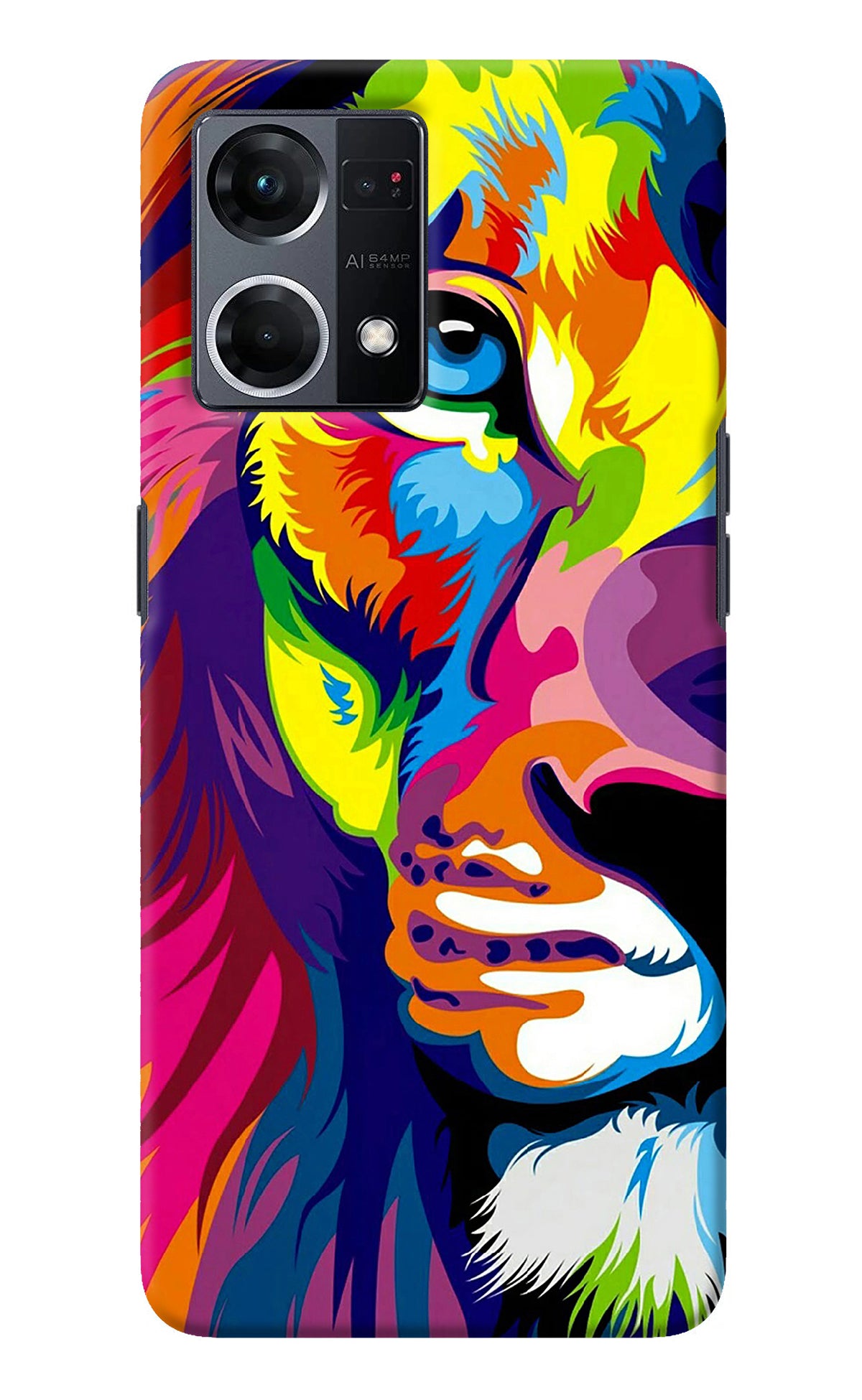 Lion Half Face Oppo F21 Pro 4G Back Cover