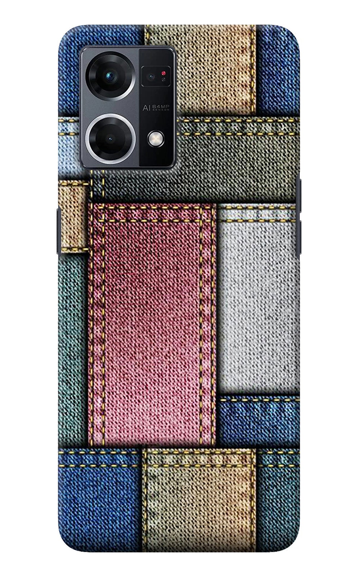 Multicolor Jeans Oppo F21 Pro 4G Back Cover