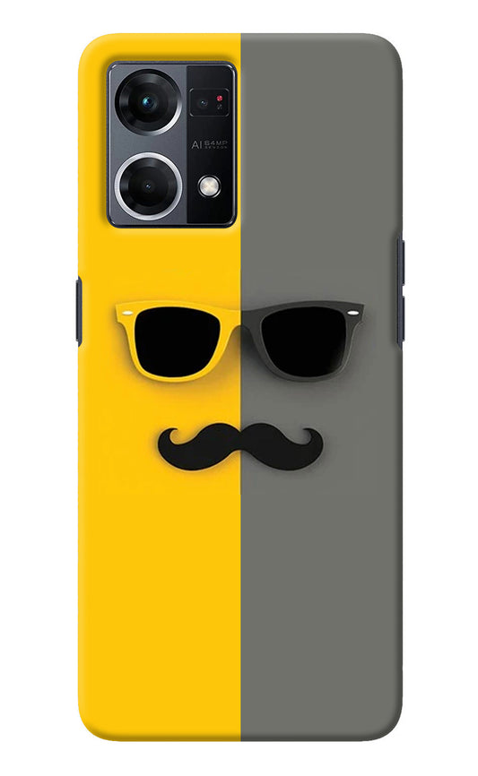 Sunglasses with Mustache Oppo F21 Pro 4G Back Cover