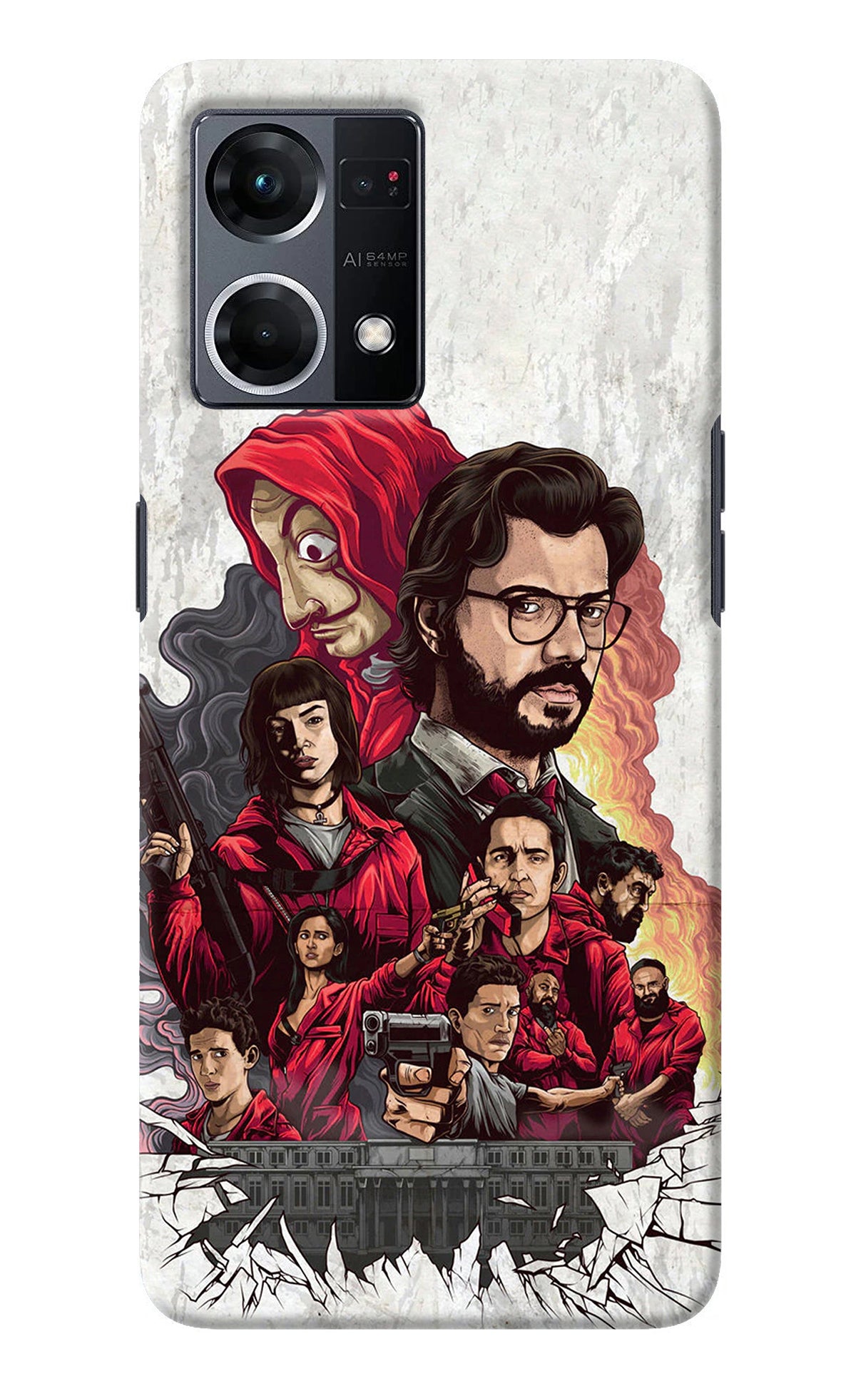 Money Heist Artwork Oppo F21 Pro 4G Back Cover