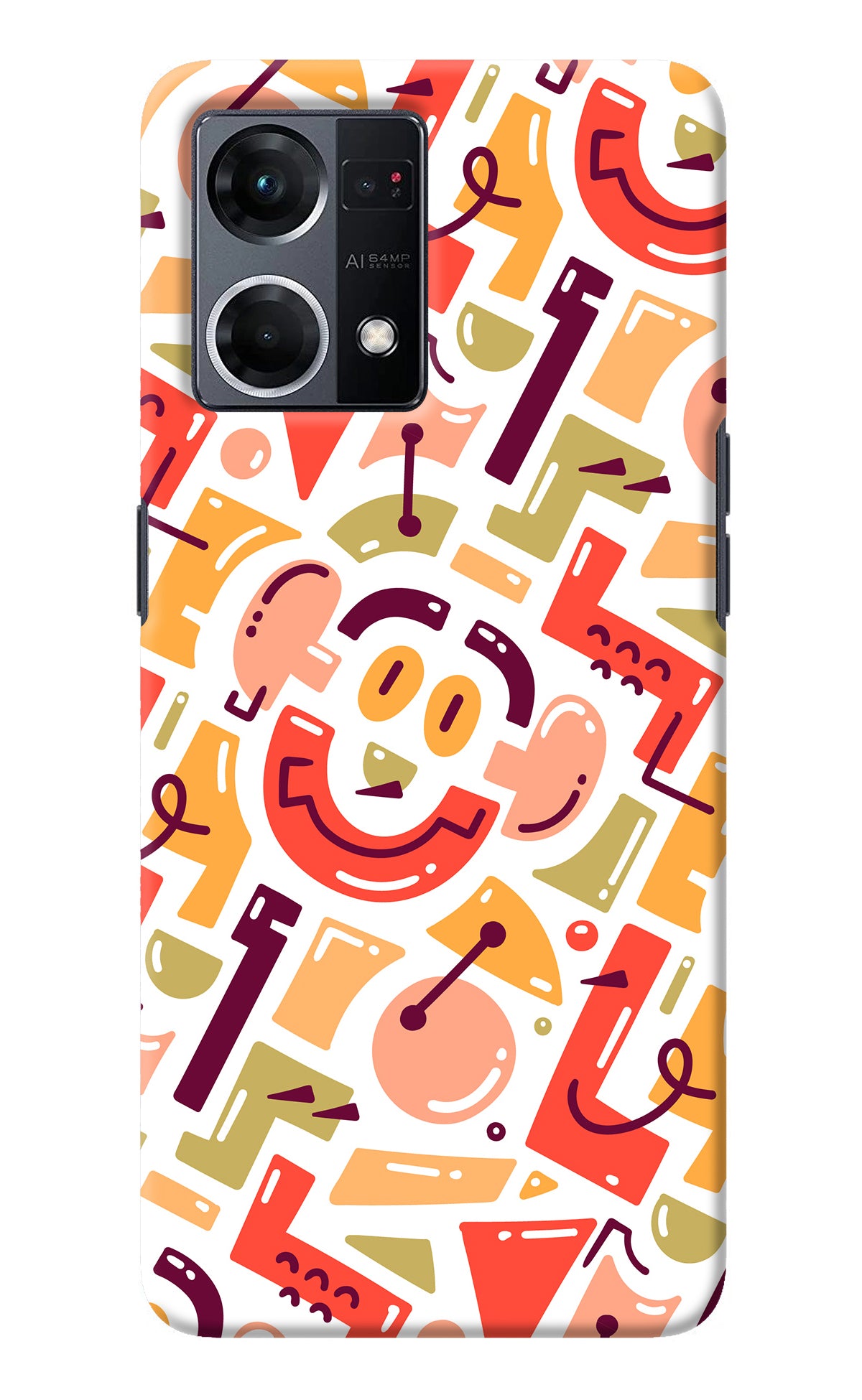 Doodle Pattern Oppo F21 Pro 4G Back Cover