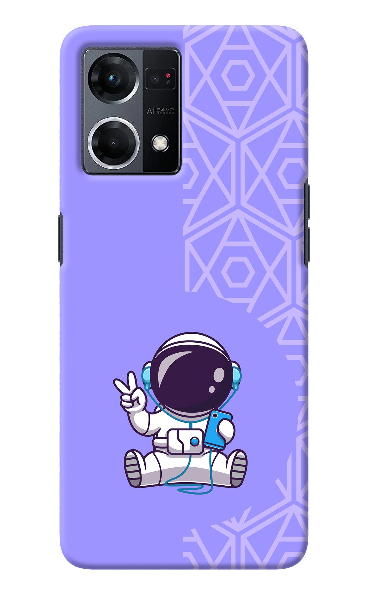 Cute Astronaut Chilling Oppo F21 Pro 4G Back Cover