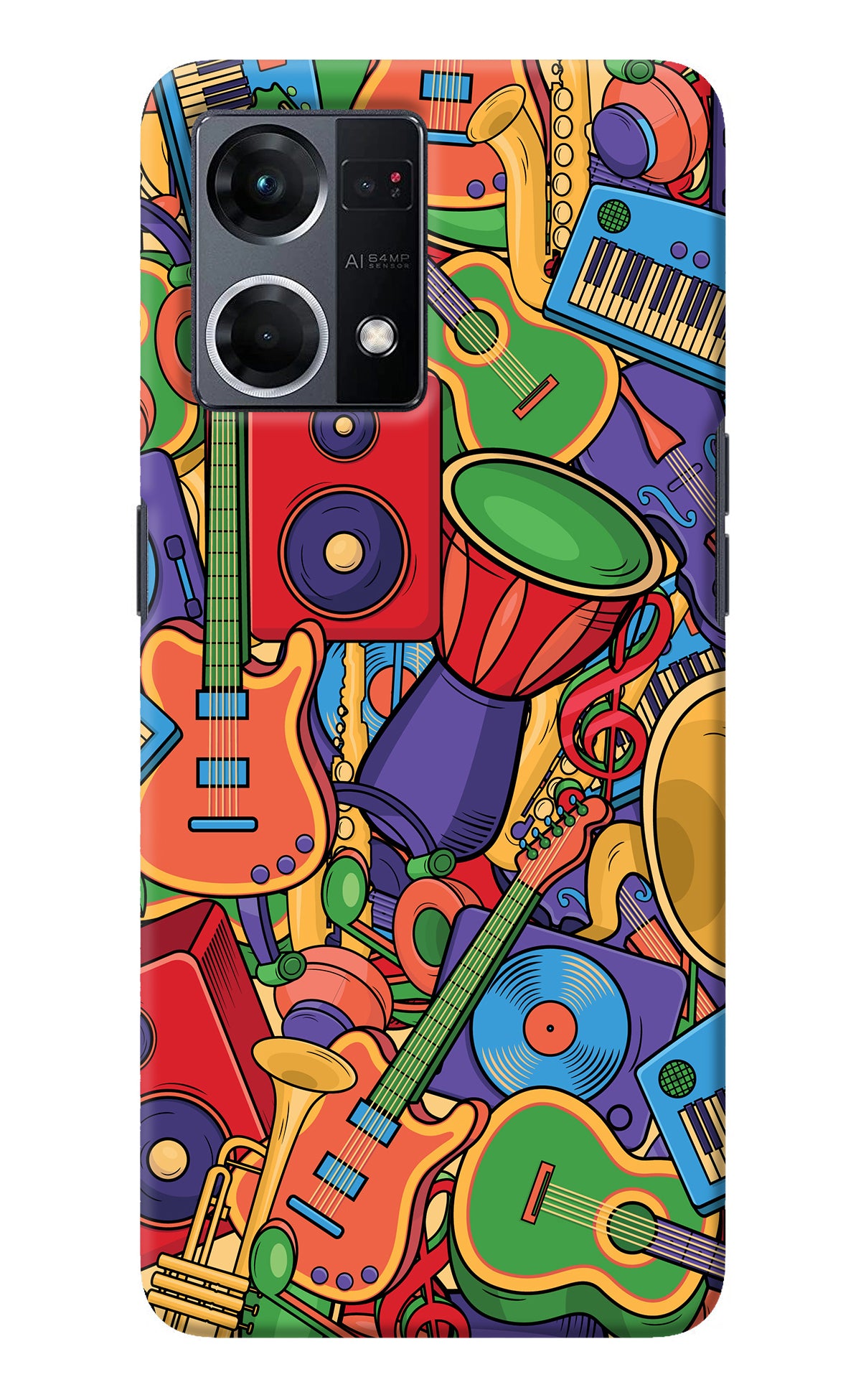 Music Instrument Doodle Oppo F21 Pro 4G Back Cover