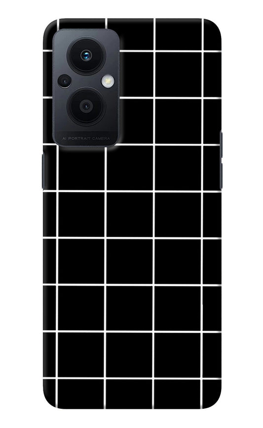 White Grid Oppo F21 Pro 5G Back Cover
