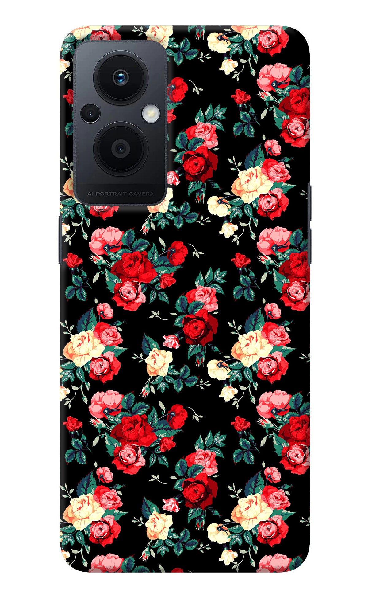 Rose Pattern Oppo F21 Pro 5G Back Cover