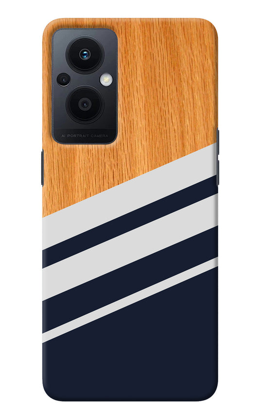 Blue and white wooden Oppo F21 Pro 5G Back Cover