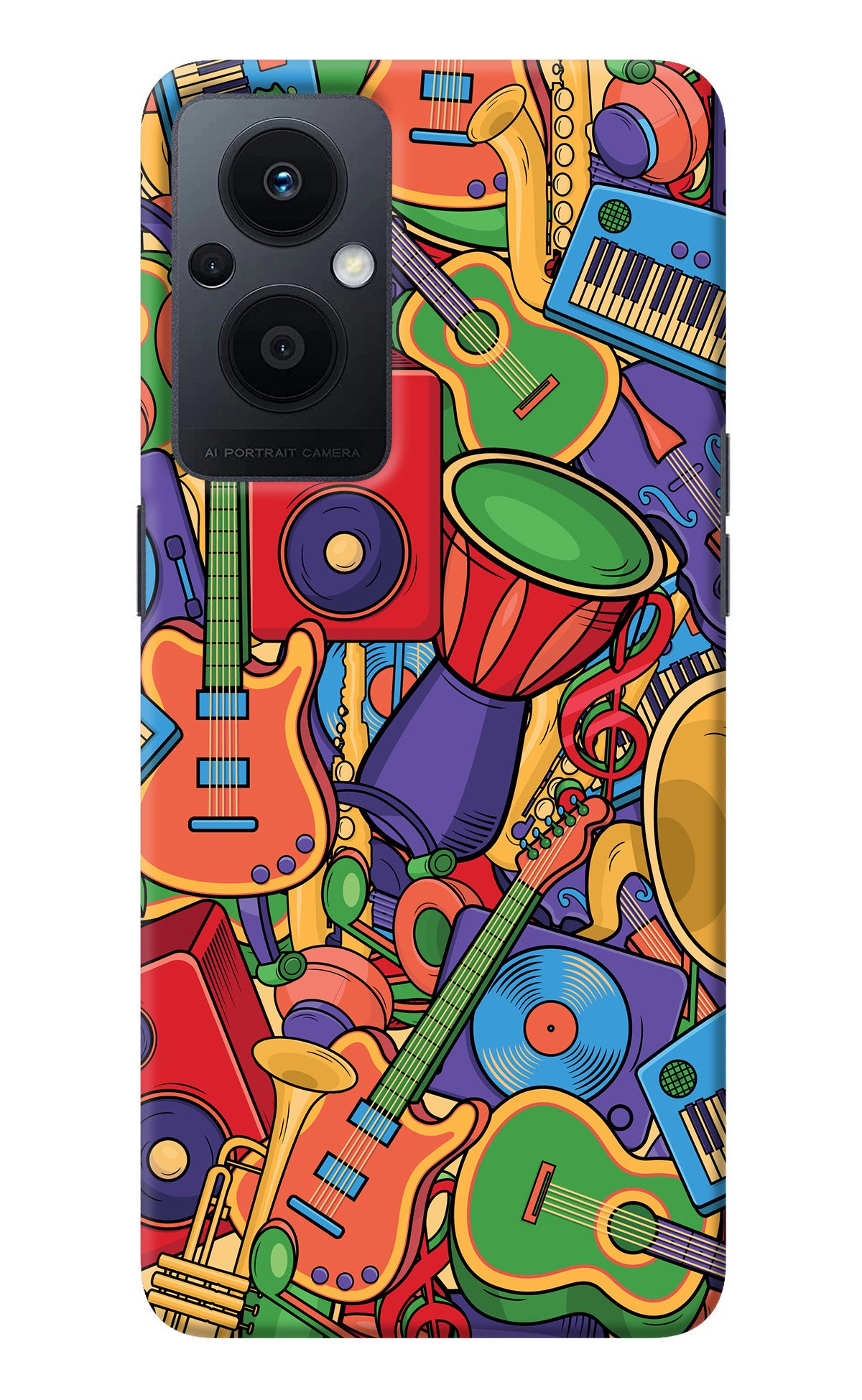 Music Instrument Doodle Oppo F21 Pro 5G Back Cover