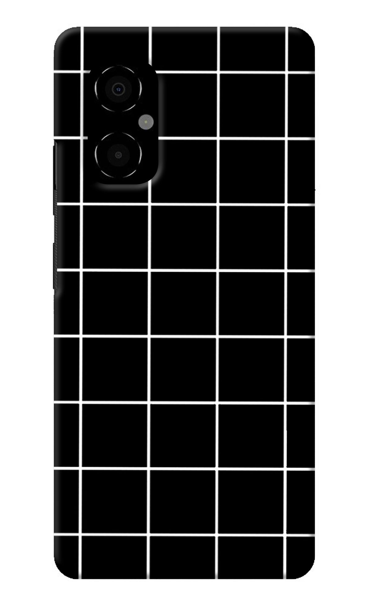 White Grid Poco M4 5G Back Cover