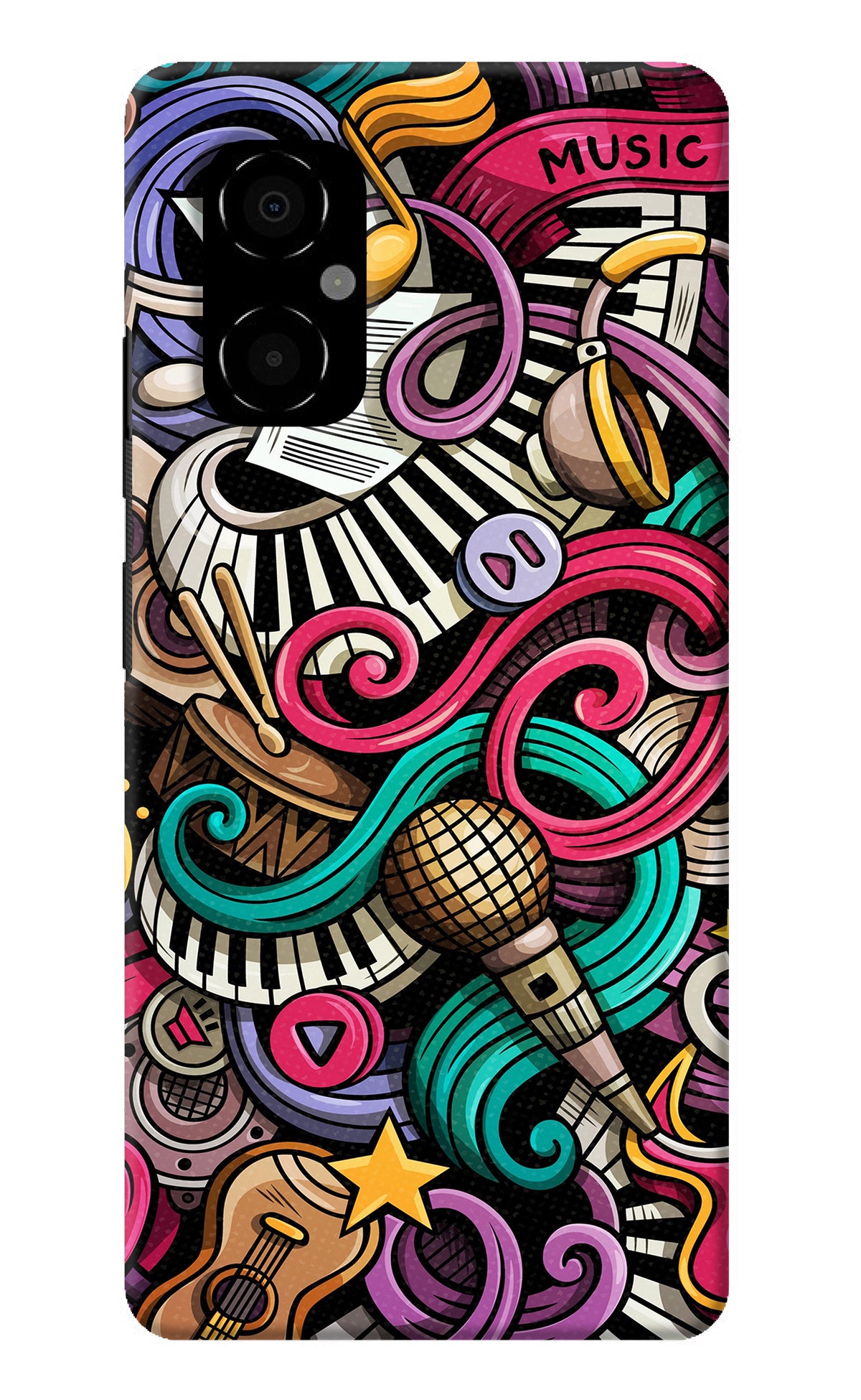 Music Abstract Poco M4 5G Back Cover