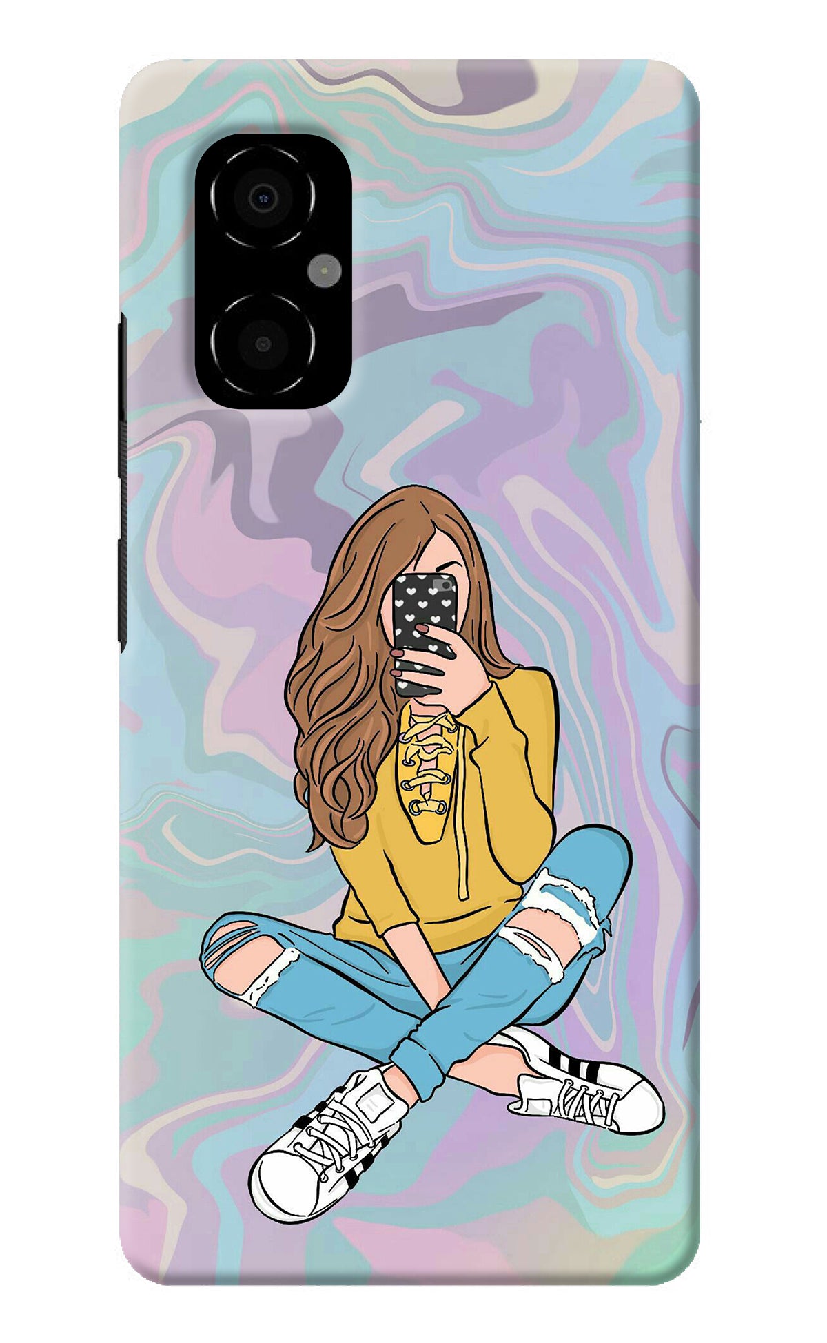 Selfie Girl Poco M4 5G Back Cover