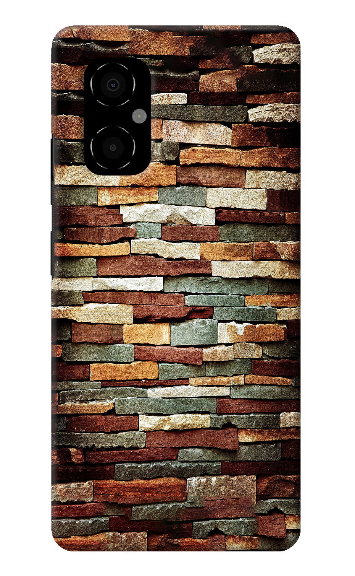 Bricks Pattern Poco M4 5G Back Cover