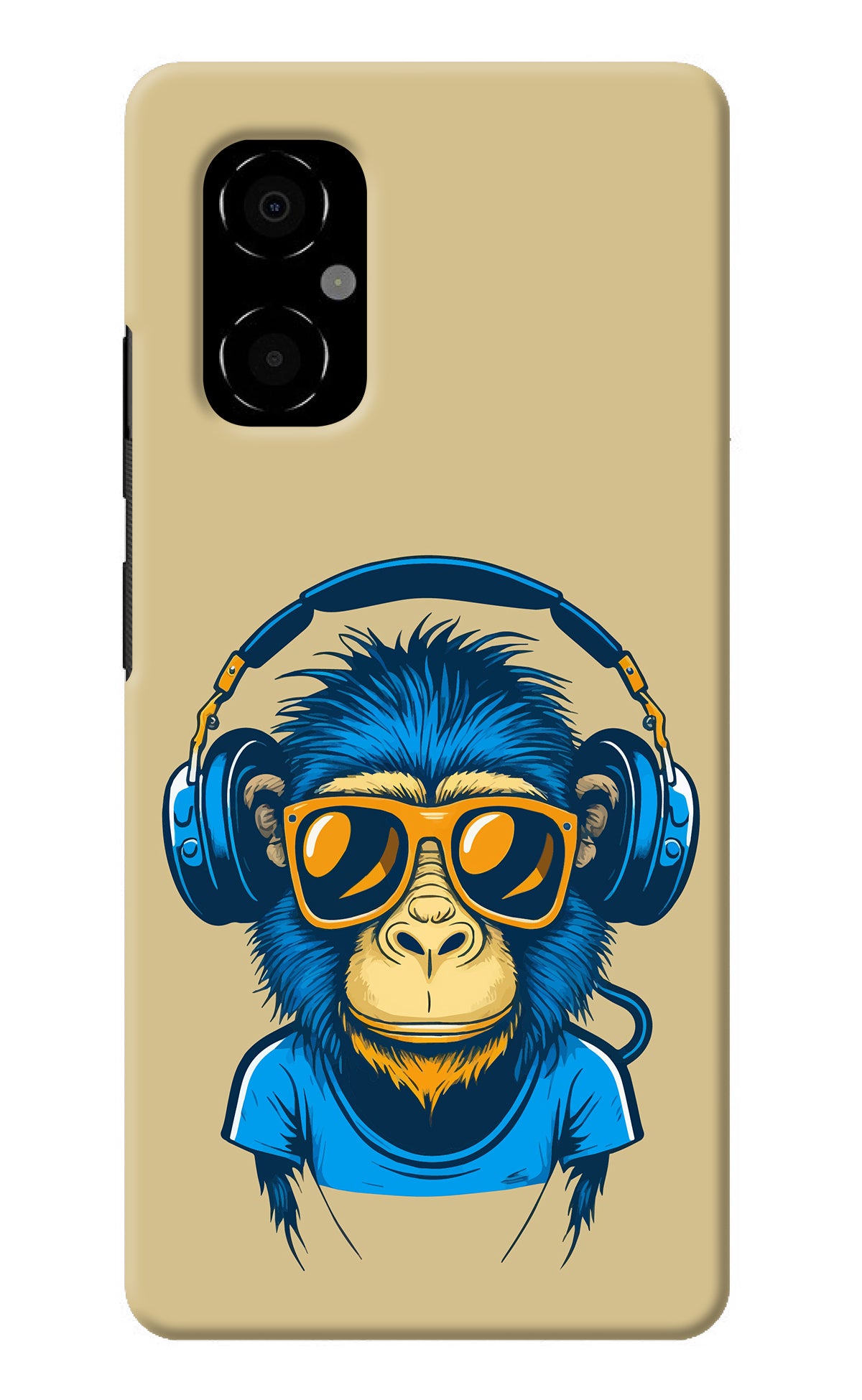 Monkey Headphone Poco M4 5G Back Cover