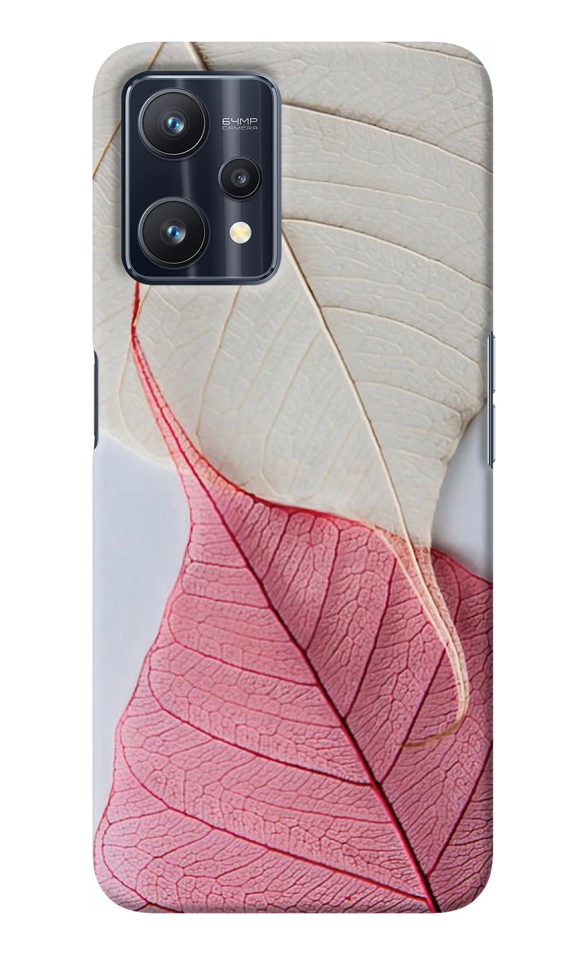 White Pink Leaf Realme 9 Pro 5G Back Cover