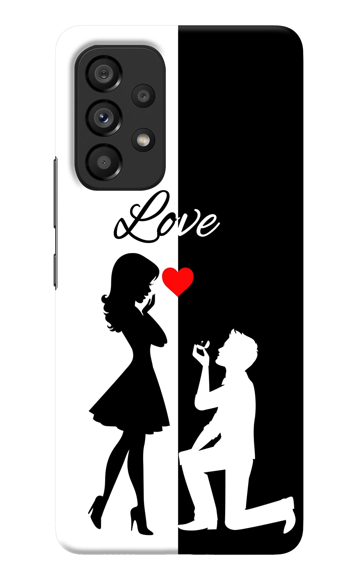 Love Propose Black And White Samsung A53 5G Back Cover