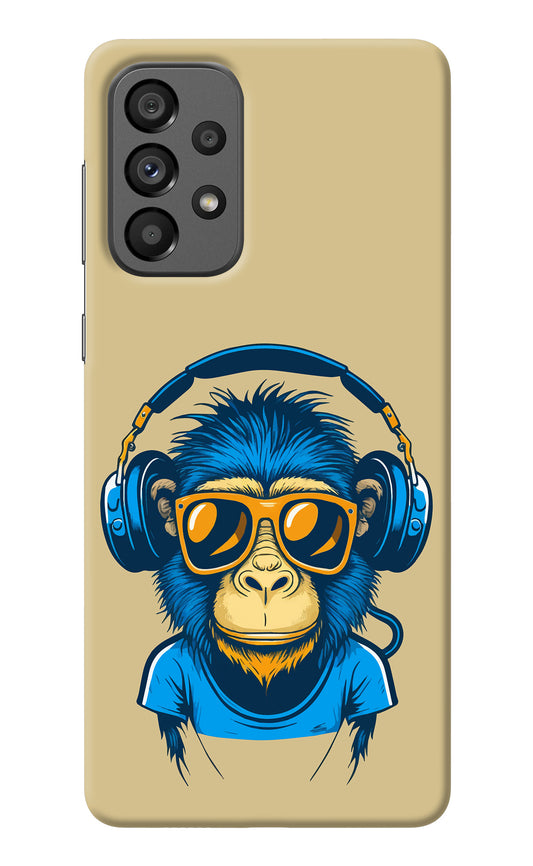 Monkey Headphone Samsung A73 5G Back Cover