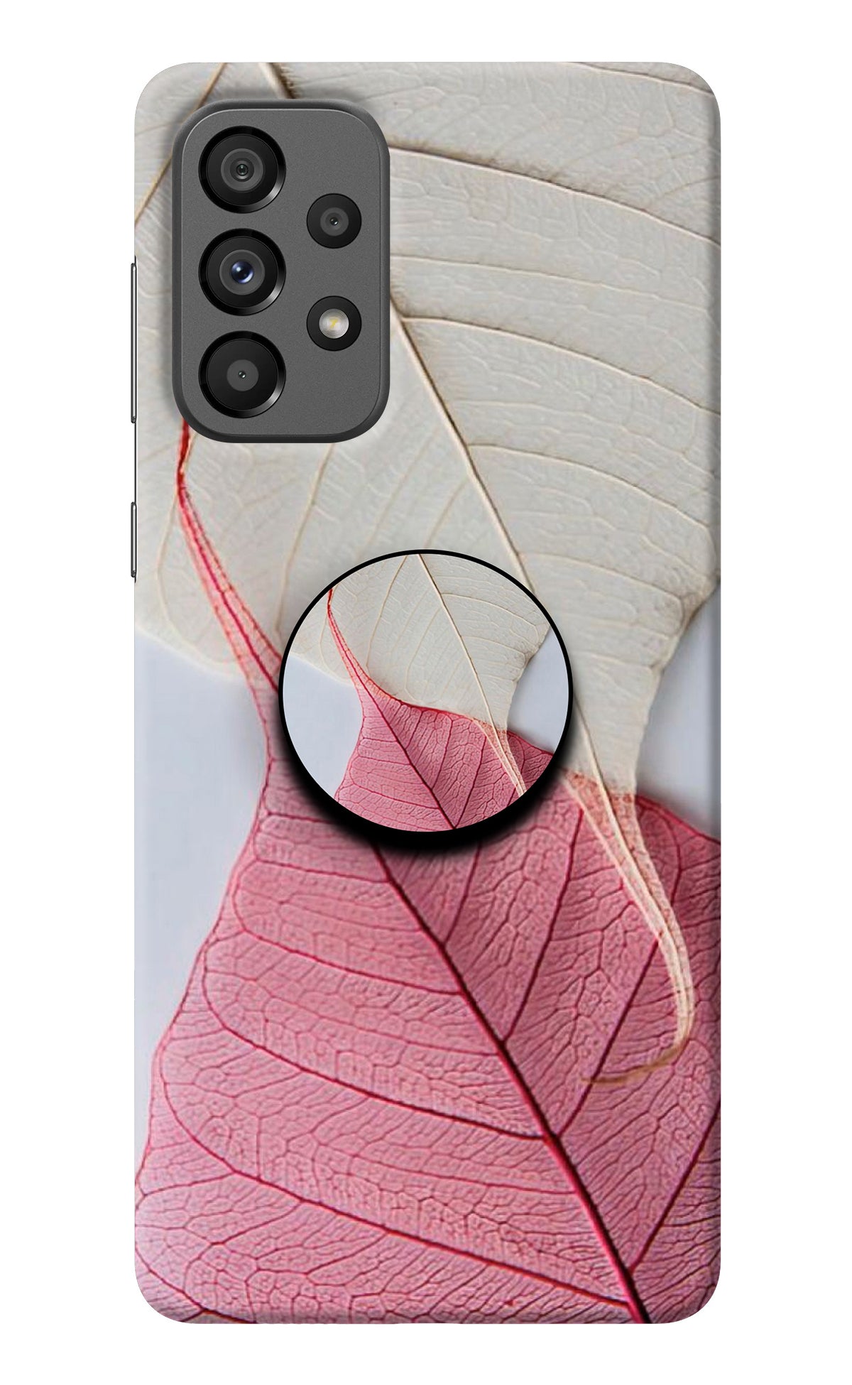 White Pink Leaf Samsung A73 5G Pop Case