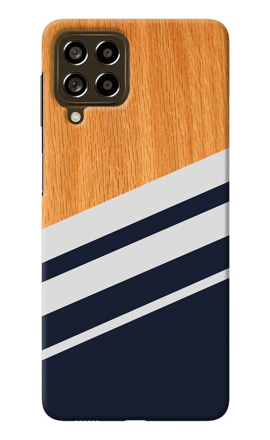 Blue and white wooden Samsung M53 5G Back Cover