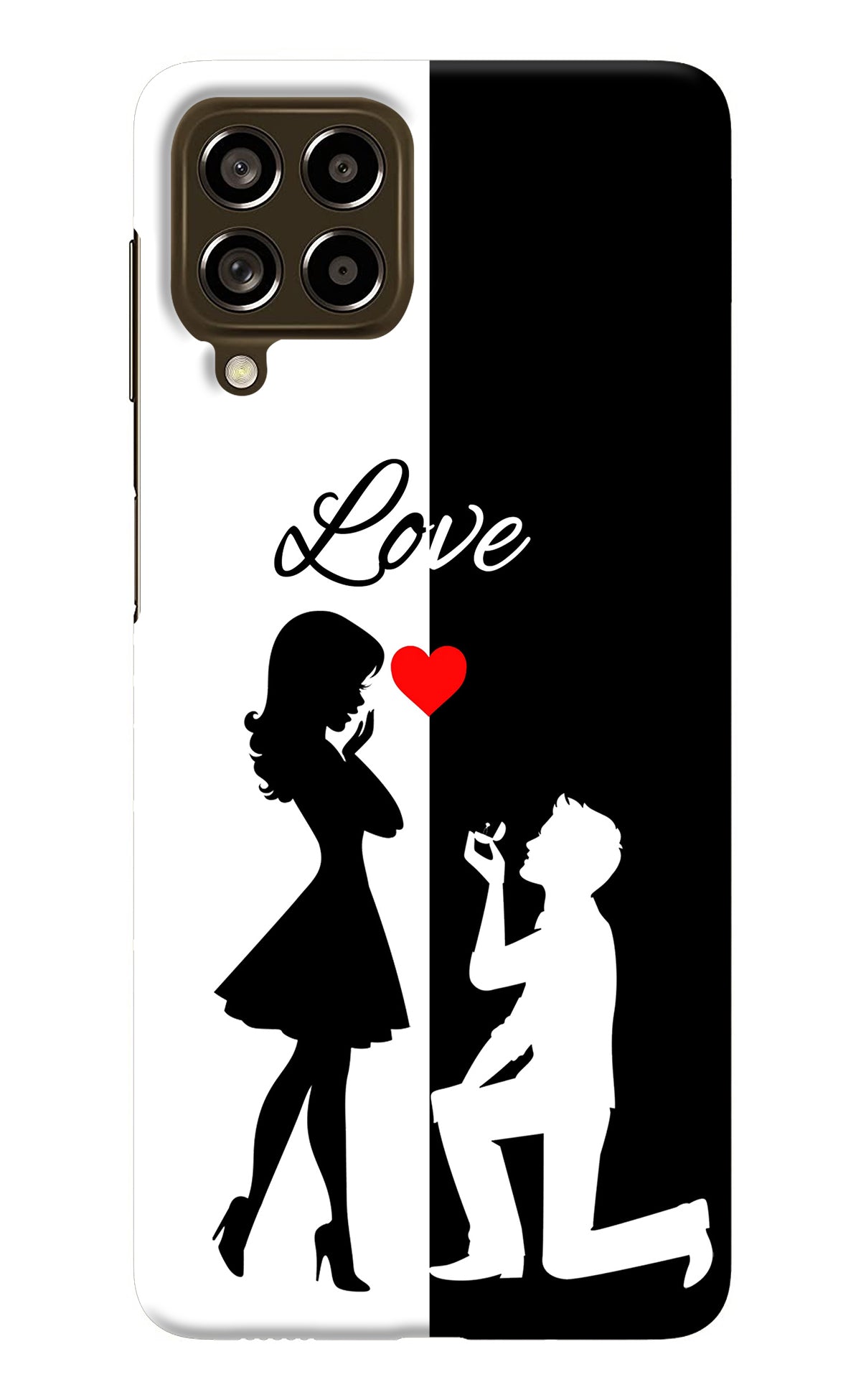 Love Propose Black And White Samsung M53 5G Back Cover