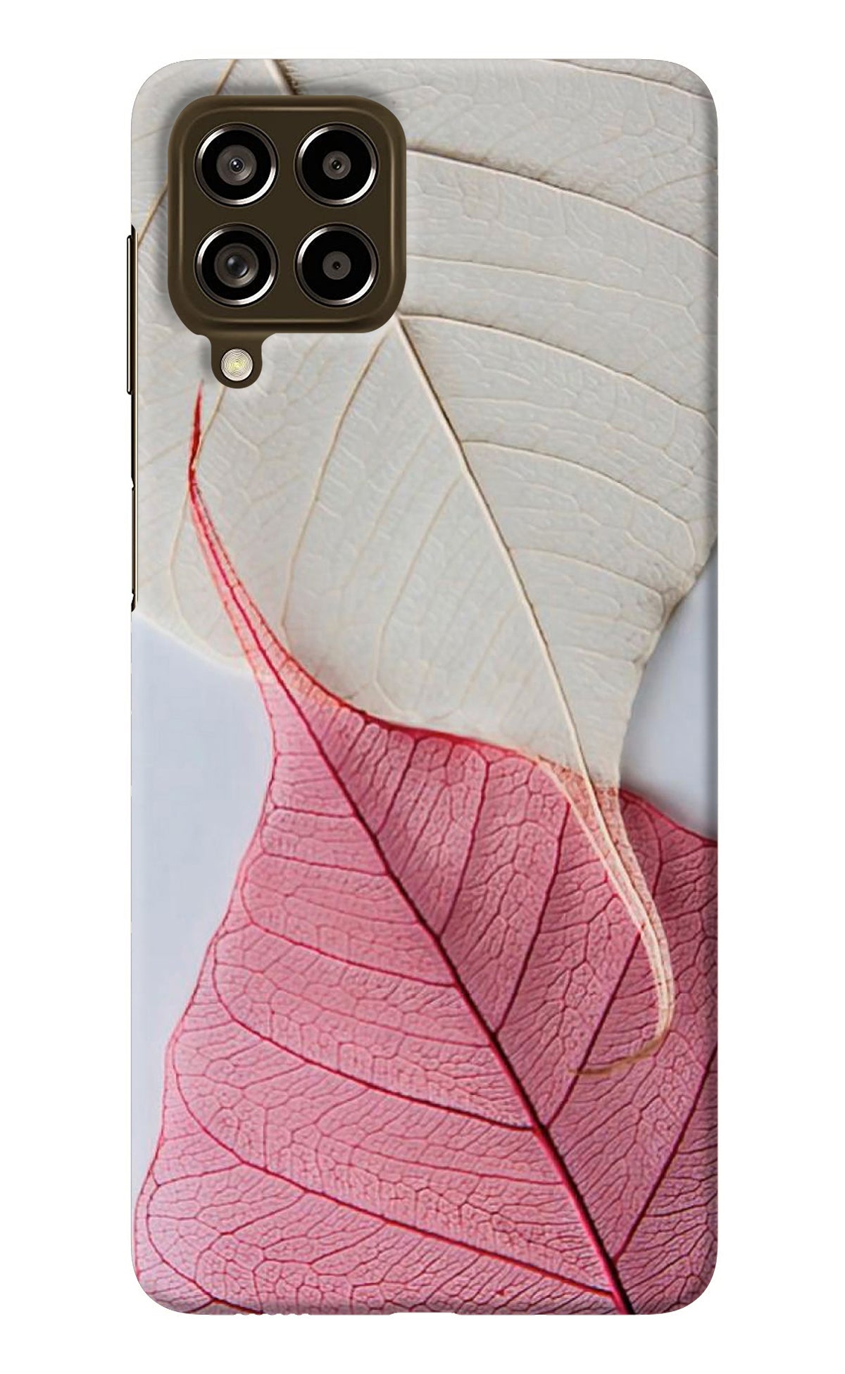 White Pink Leaf Samsung M53 5G Back Cover