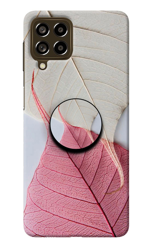 White Pink Leaf Samsung M53 5G Pop Case