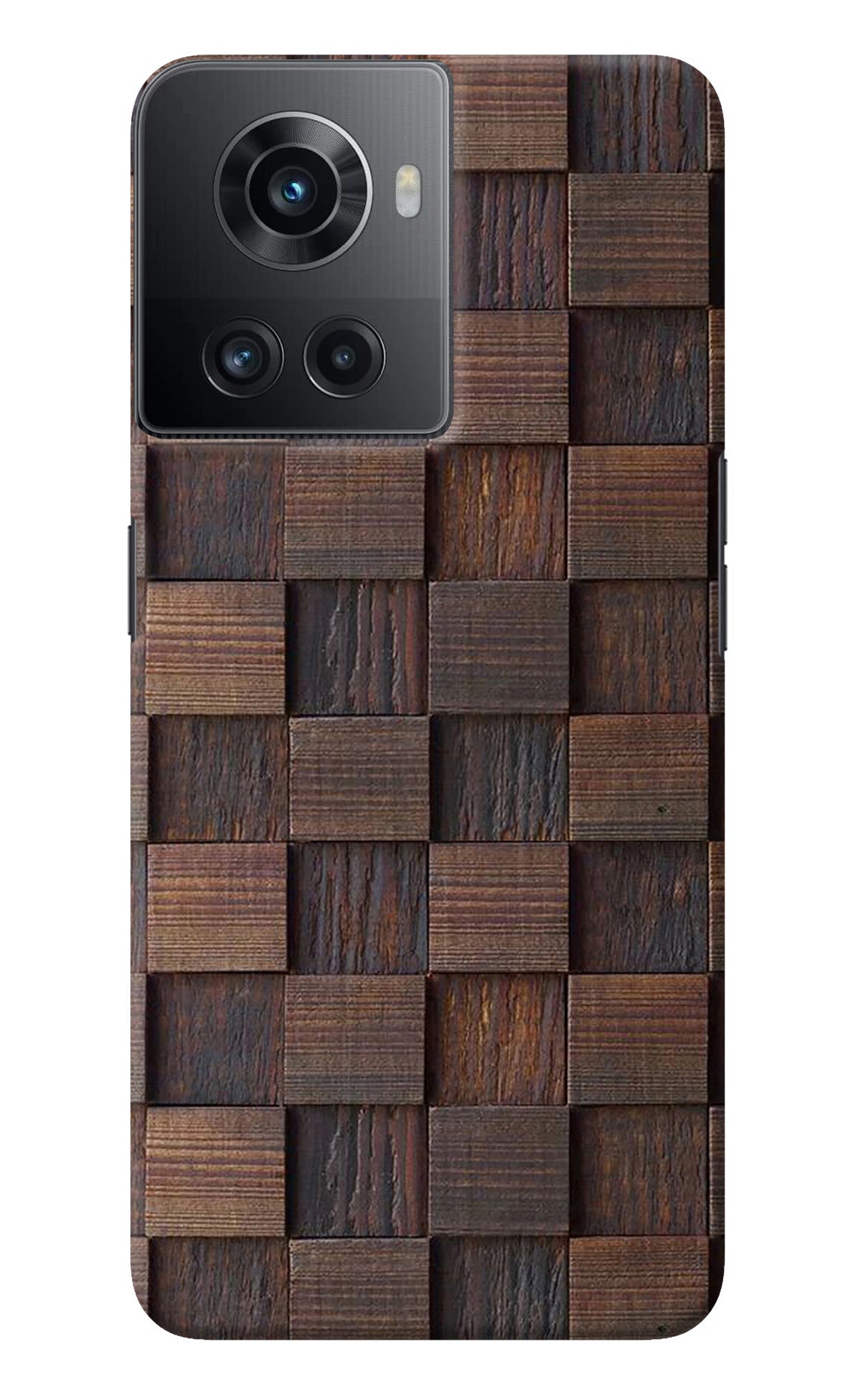 Wooden Cube Design OnePlus 10R 5G Back Cover