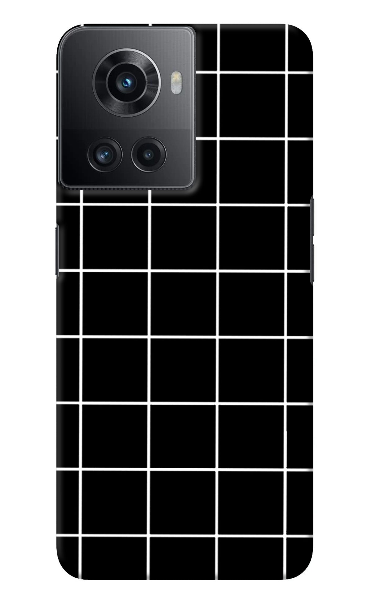 White Grid OnePlus 10R 5G Back Cover