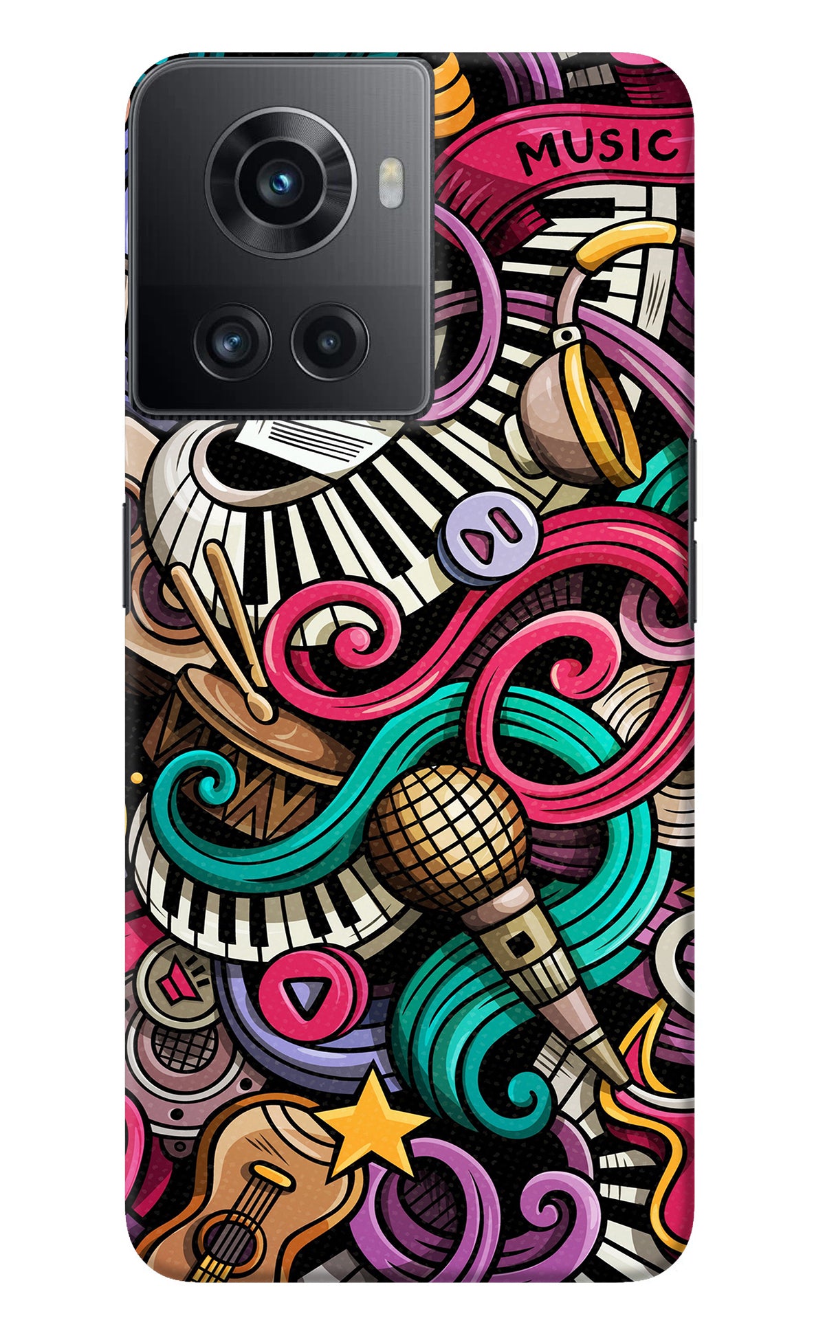 Music Abstract OnePlus 10R 5G Back Cover