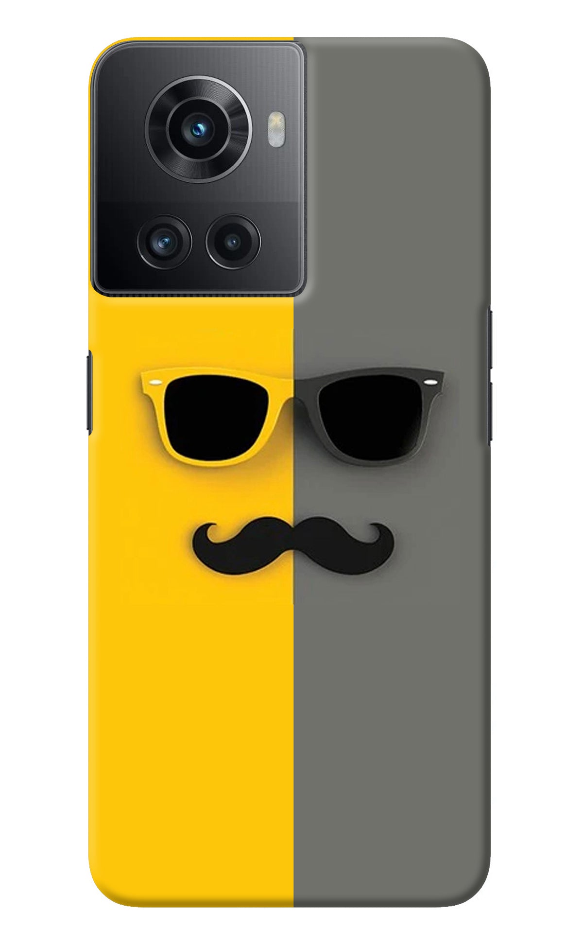 Sunglasses with Mustache OnePlus 10R 5G Back Cover