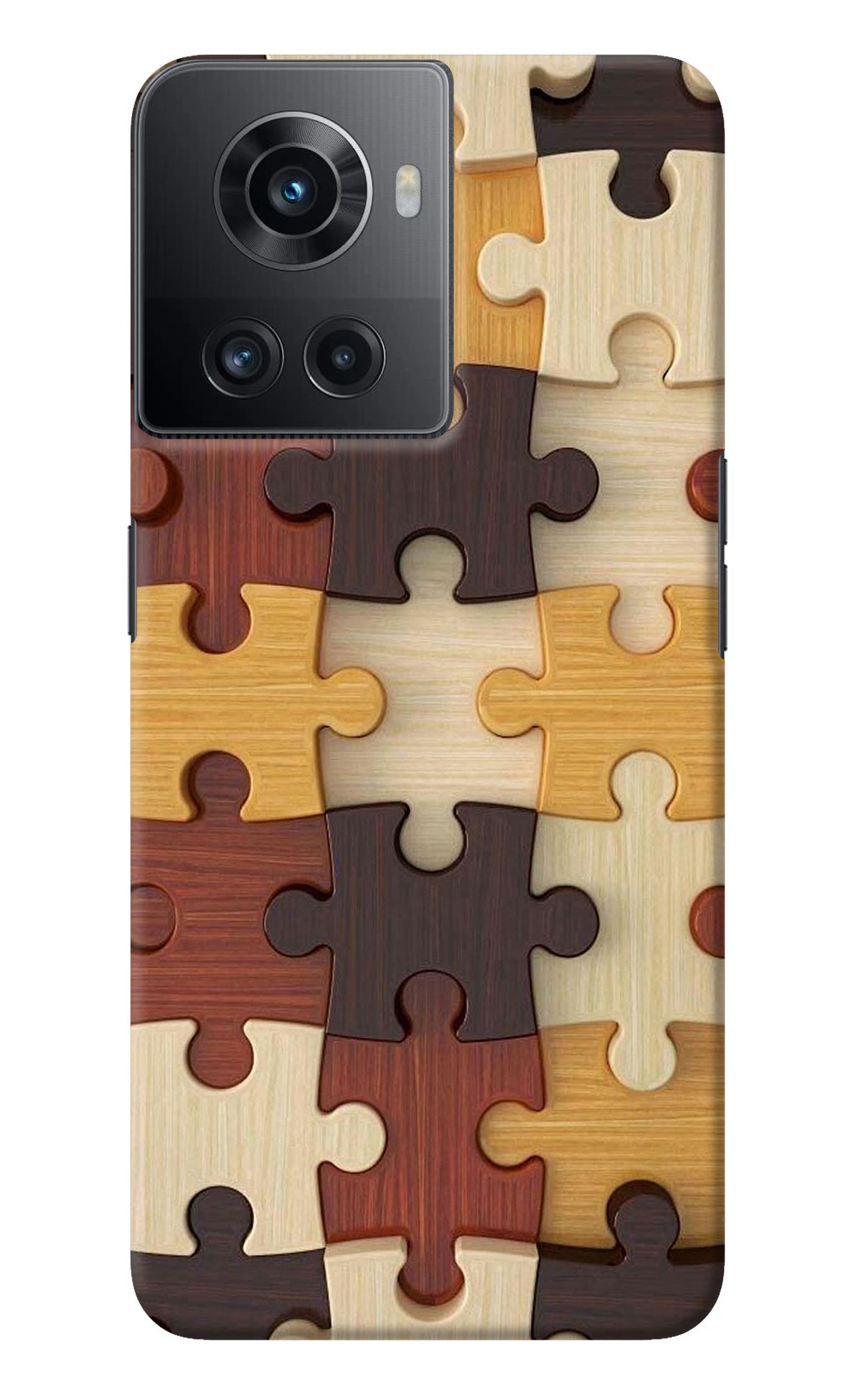 Wooden Puzzle OnePlus 10R 5G Back Cover