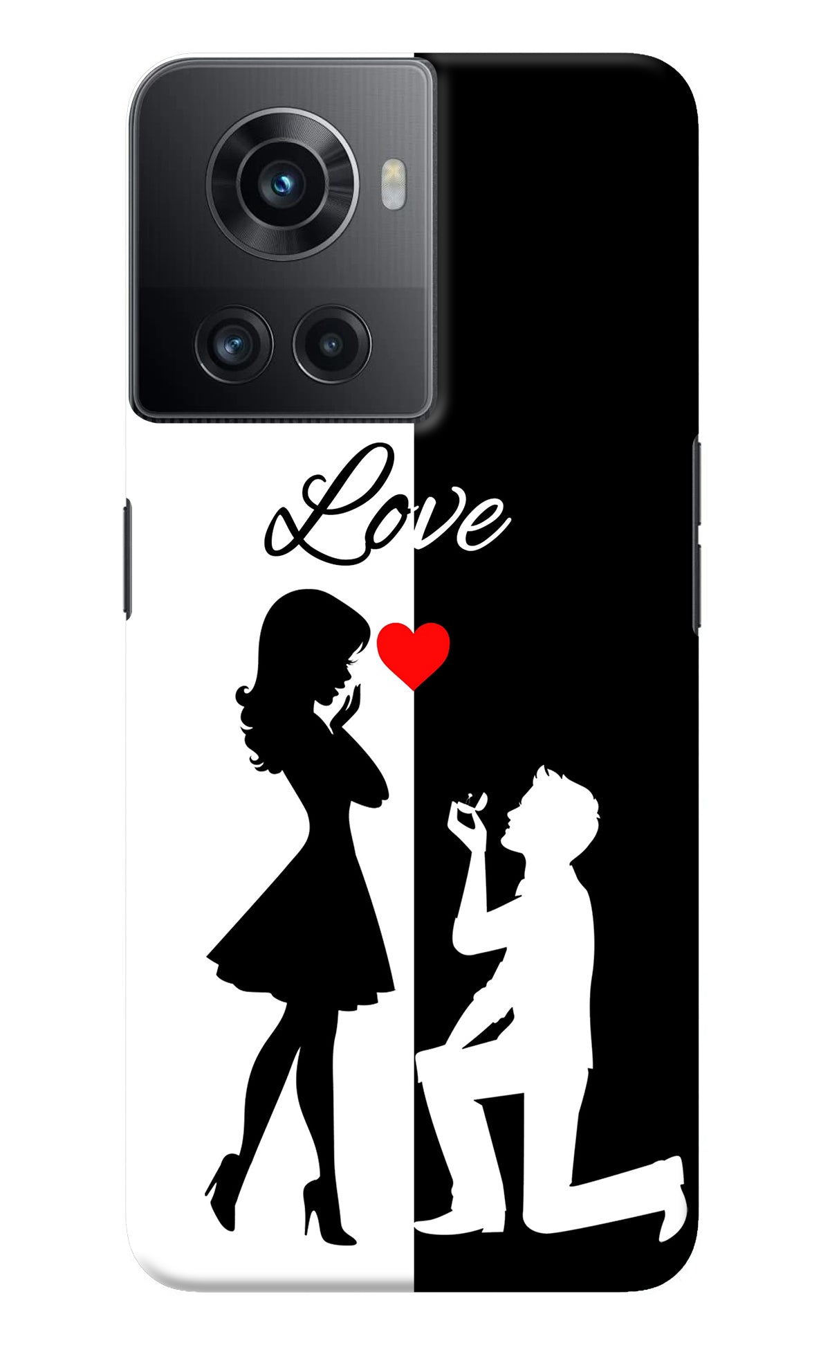 Love Propose Black And White OnePlus 10R 5G Back Cover