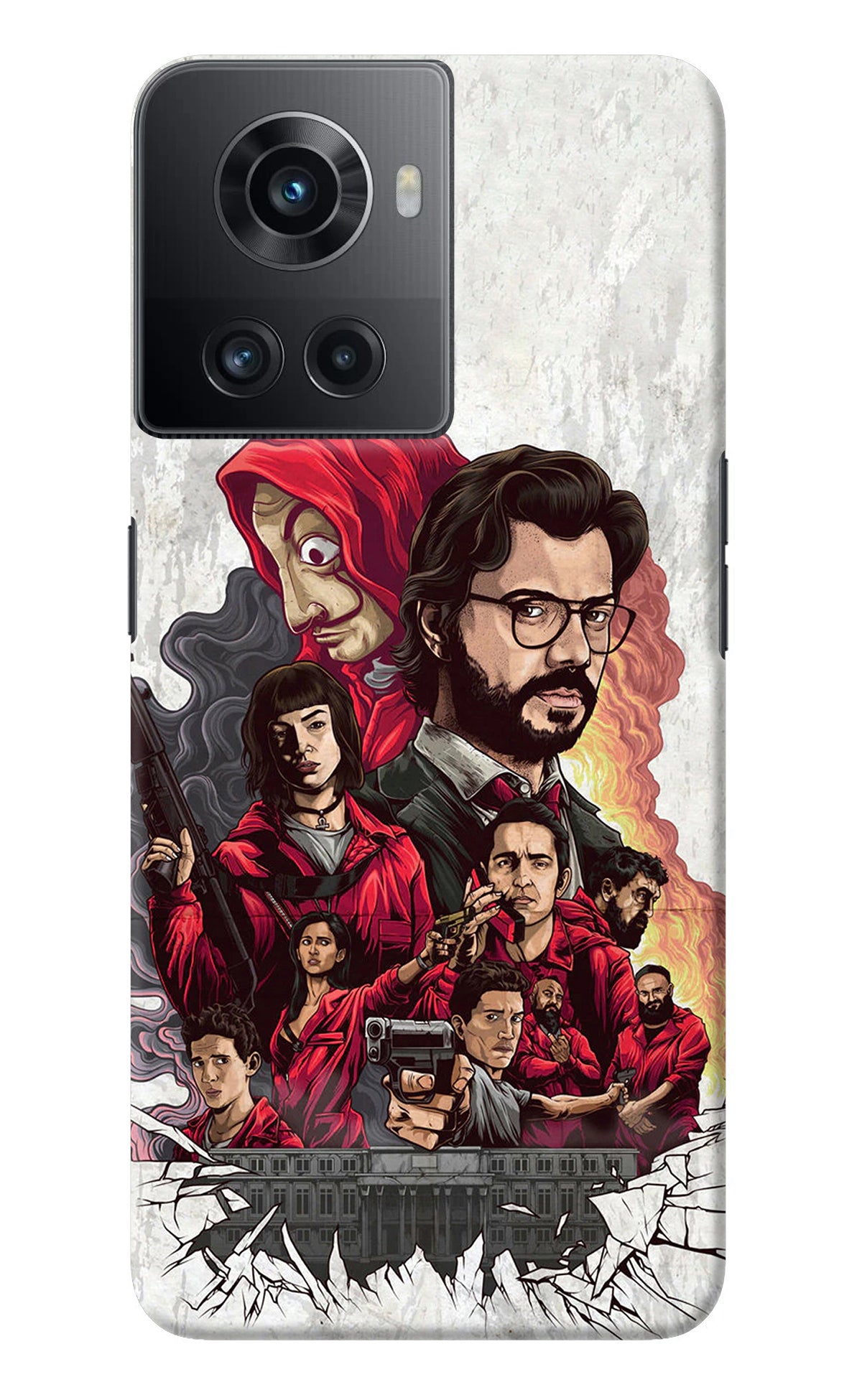 Money Heist Artwork OnePlus 10R 5G Back Cover