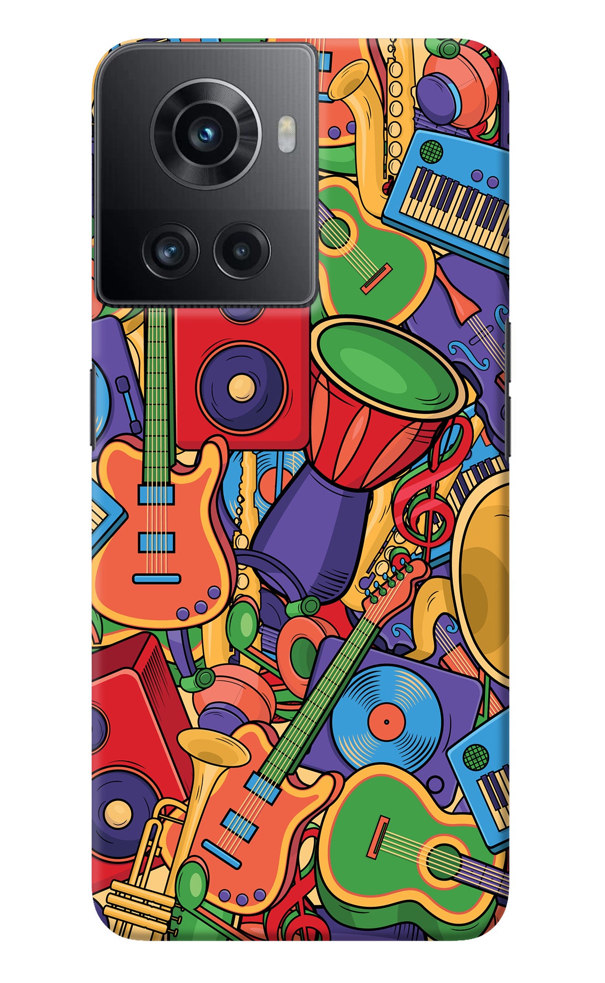 Music Instrument Doodle OnePlus 10R 5G Back Cover