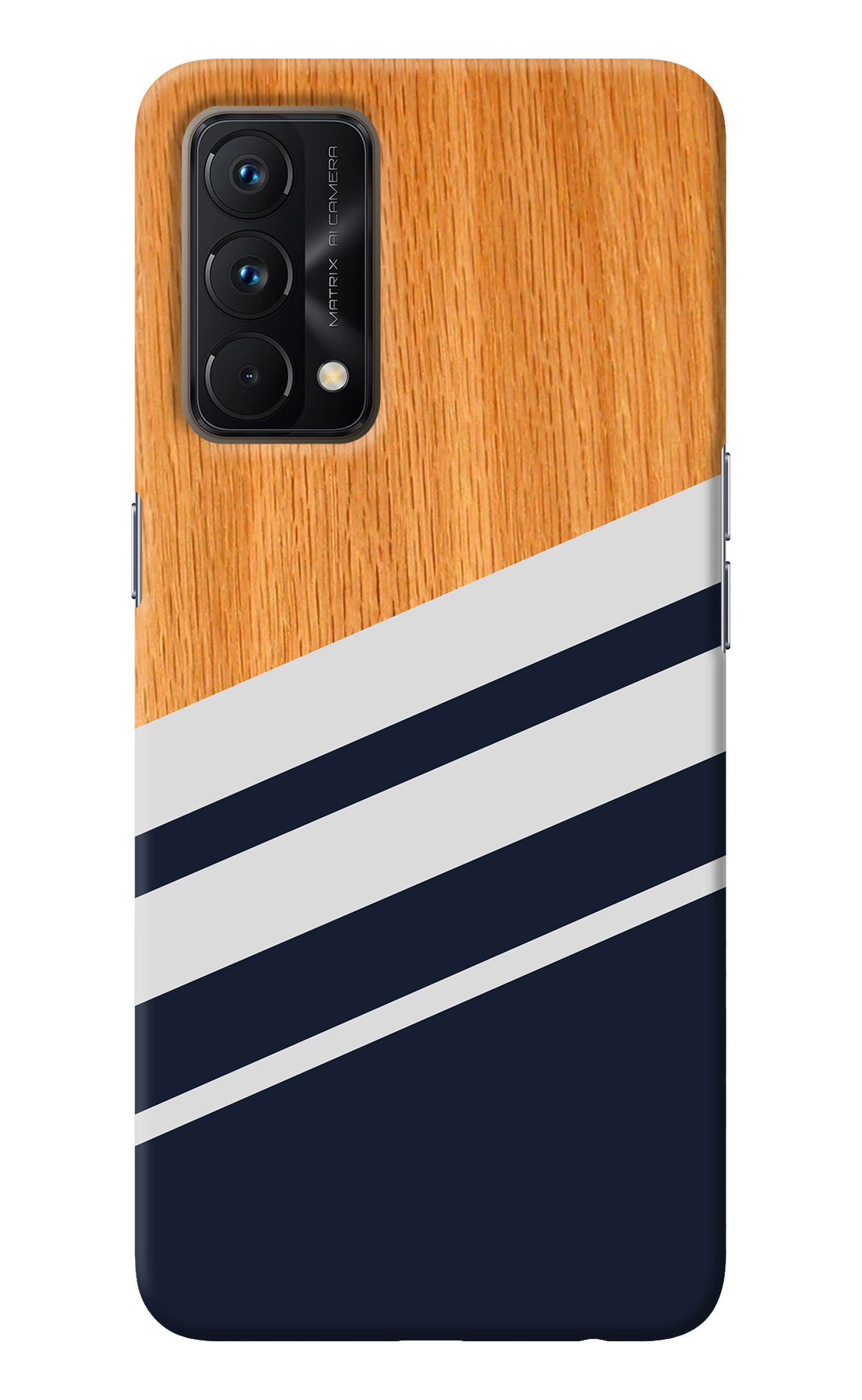 Blue and white wooden Realme GT Master Edition Back Cover