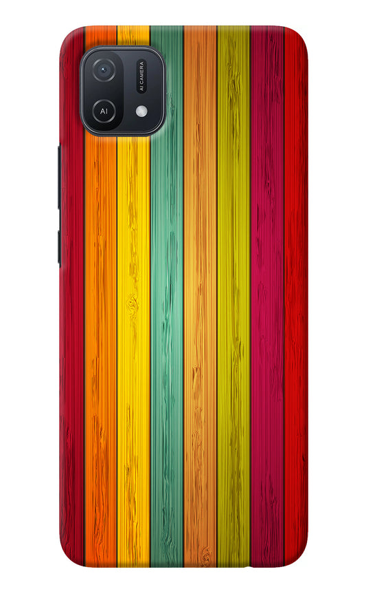 Multicolor Wooden Oppo A16k/A16e Back Cover