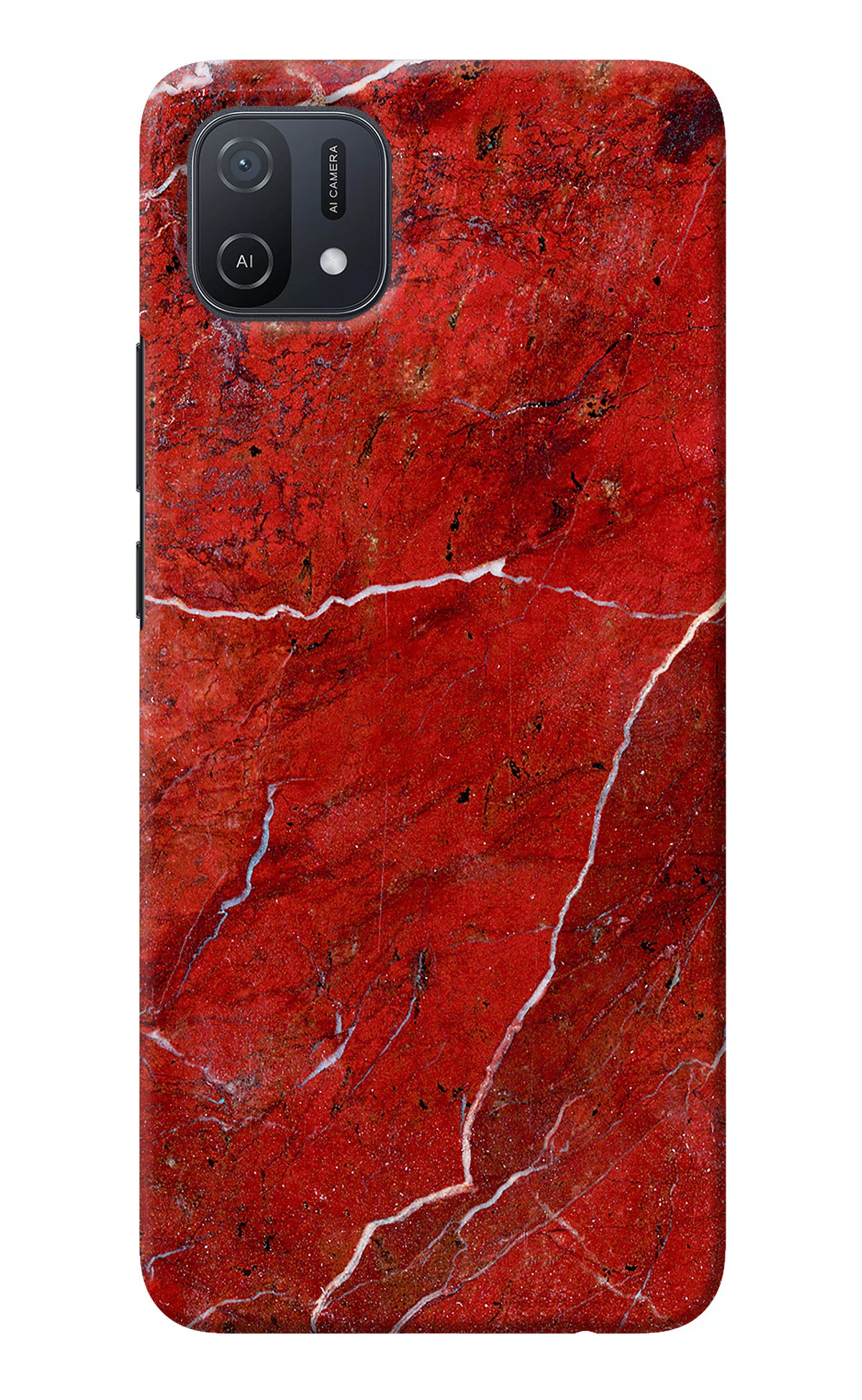 Red Marble Design Oppo A16k/A16e Back Cover